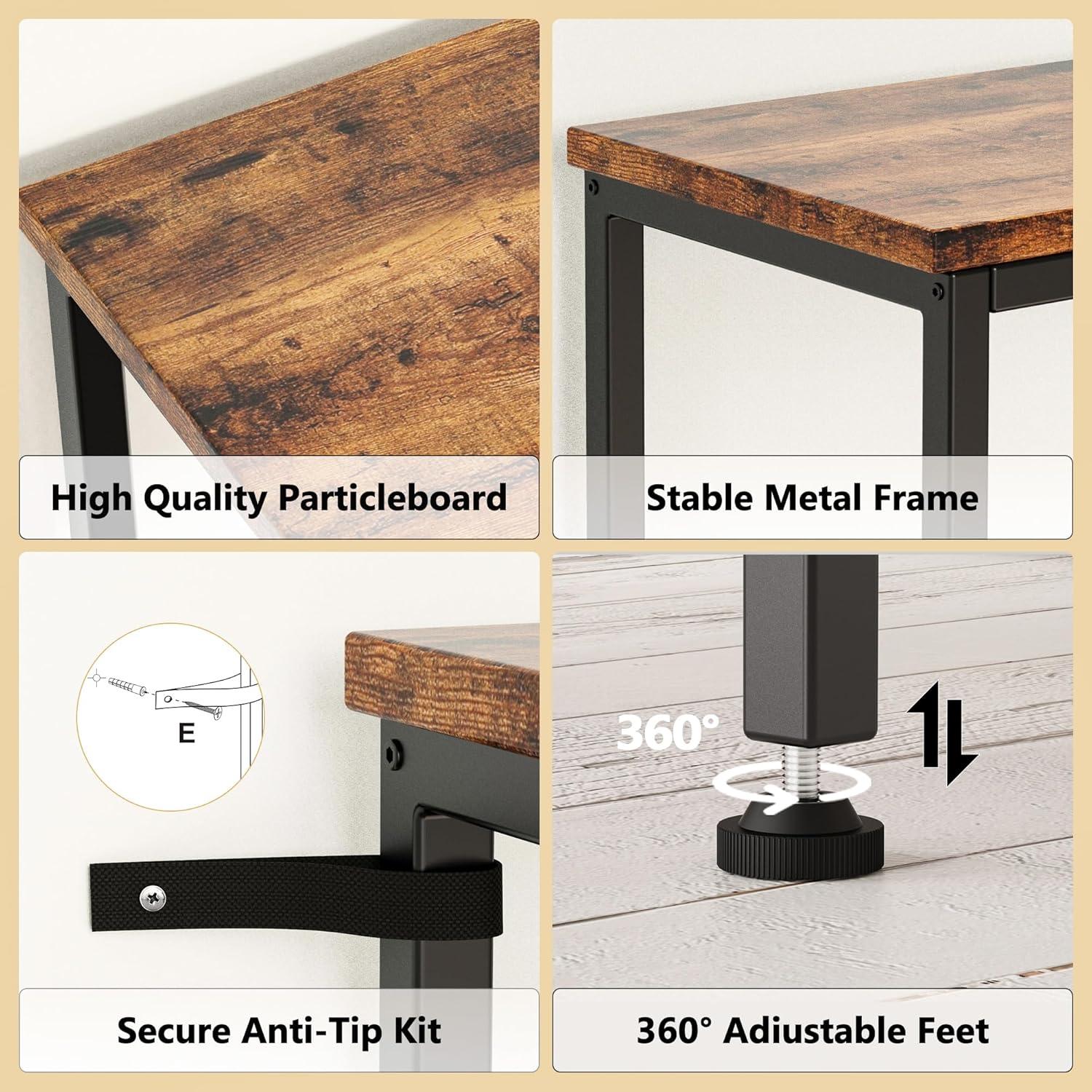 Narrow Console Table, 29.5" Small Entryway Table, Thin EntranceTable, Sofa Table, Behind Couch Table, DisplayTable, for Hallway, Bedroom, Living Room, Foyer, Corridor, Office, Rustic Brown