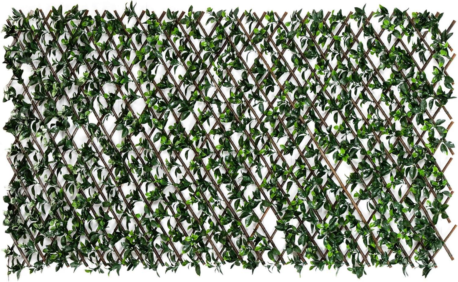 Nearly Natural 40in. x 80in. UV Resistant Artificial Gardenia Expandable Privacy Fence Screen (Indoor/Outdoor)