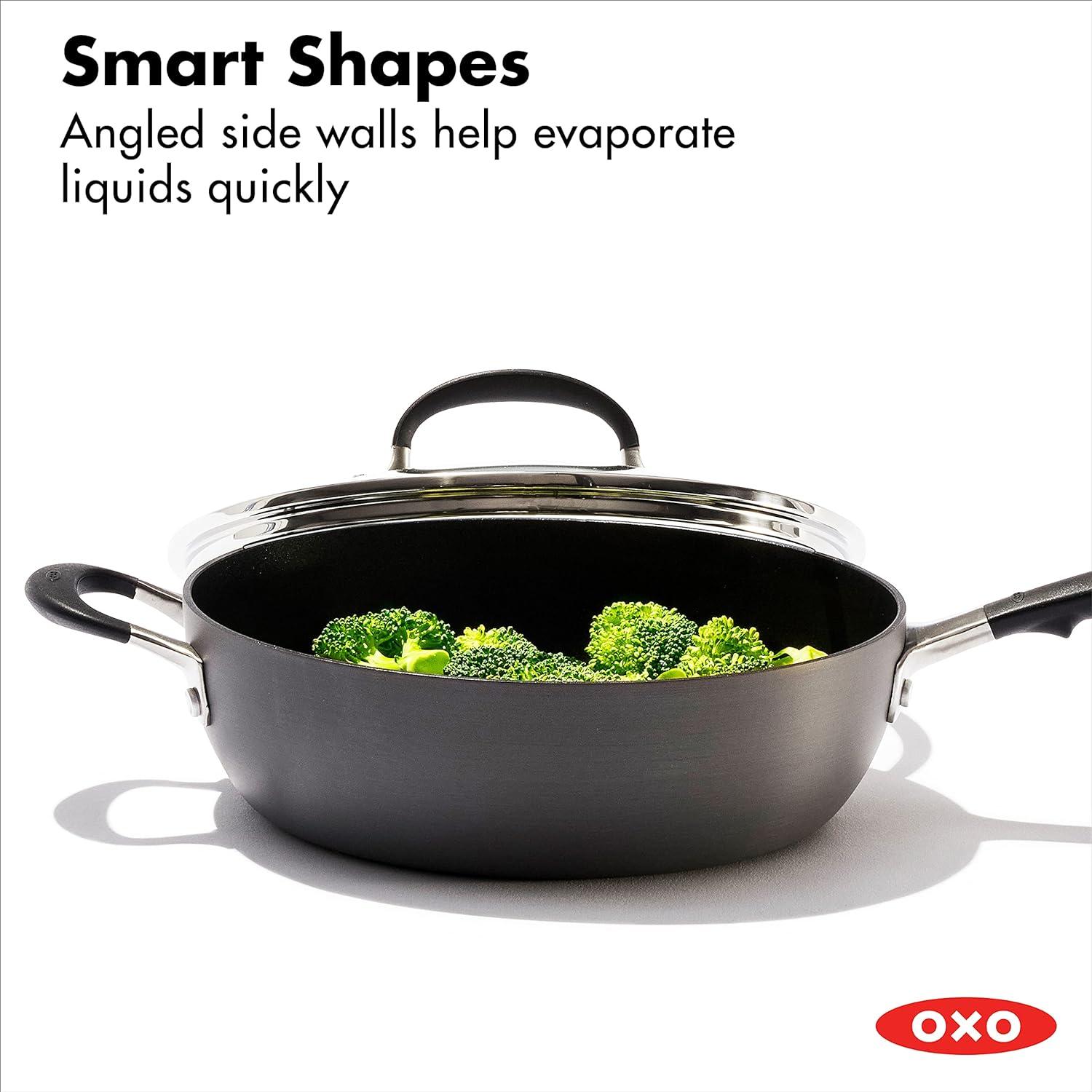 OXO 10-Piece Non-Stick Aluminum Cookware Set with Glass Lids