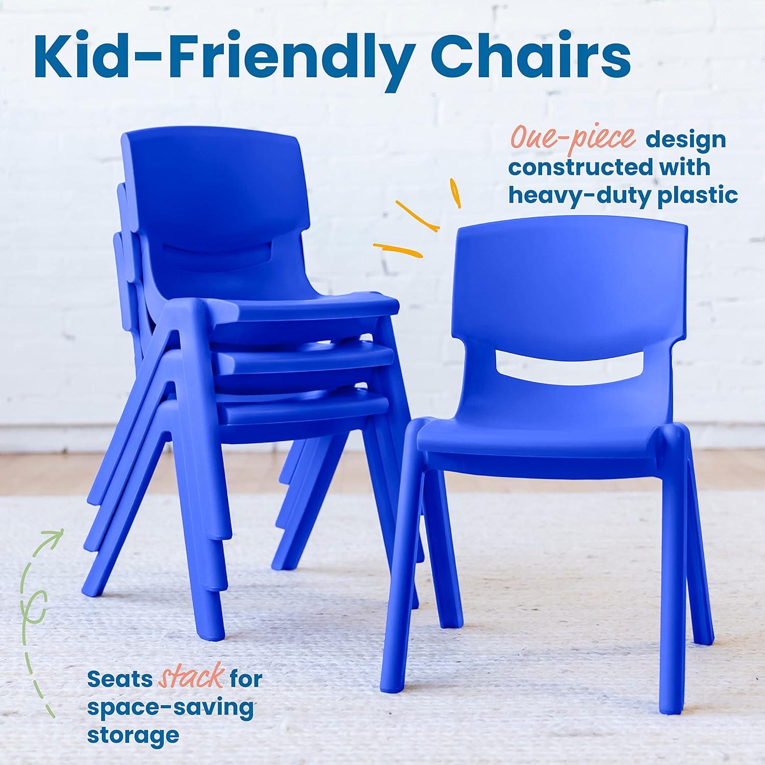 ECR4Kids Plastic School Stack Chair, Classroom Furniture
