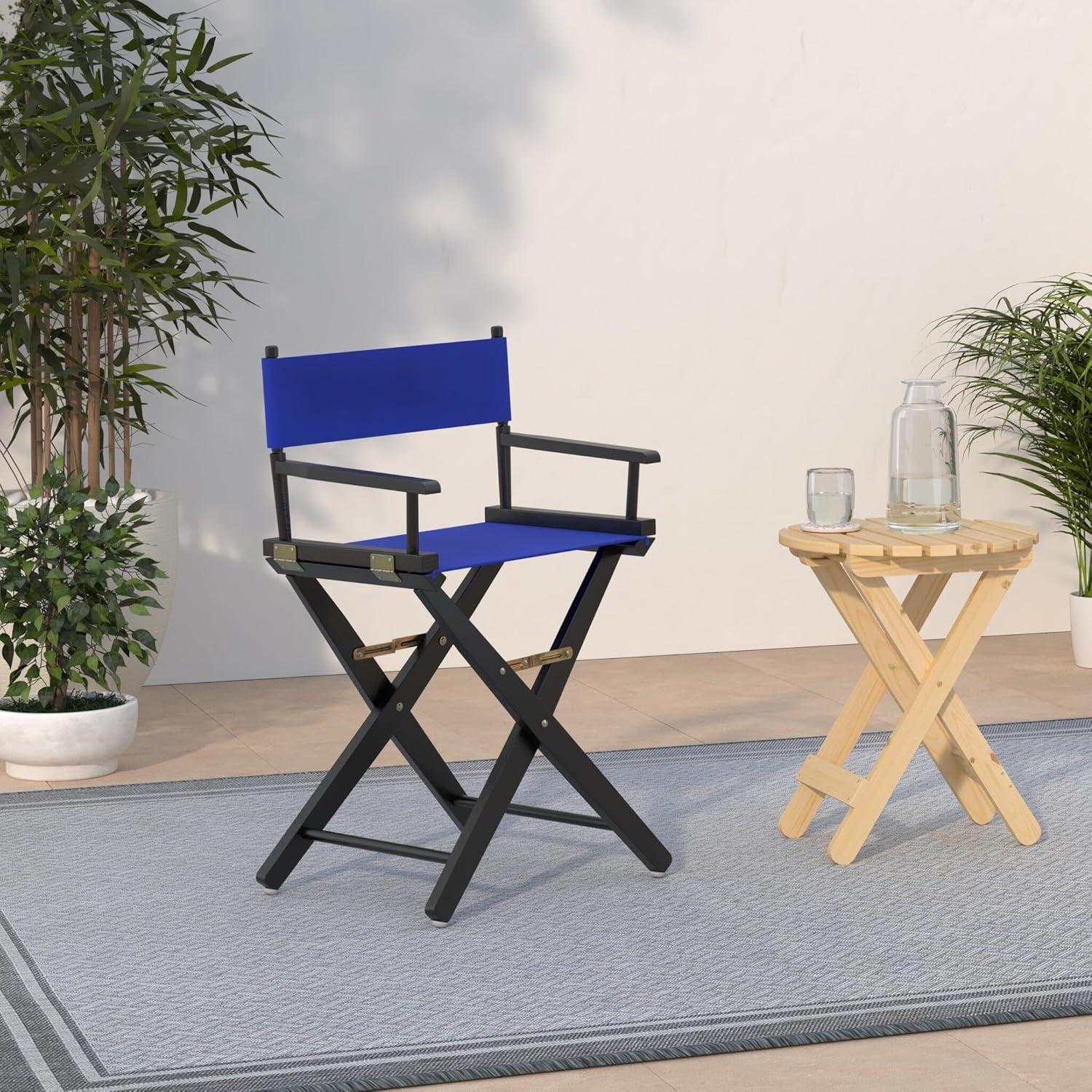 206-02-032-13 18 in. Extra-Wide Premium Directors Chair, Black Frame with Royal Blue Color Cover