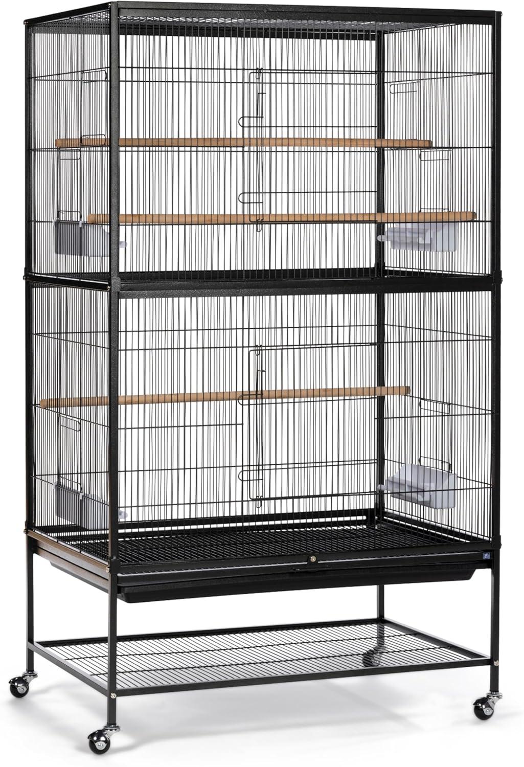 Prevue Pet Products Wrought Iron Flight Cage with Stand F040 Black Bird Cage, 31-Inch by 20-1/2-Inch by 53-Inch