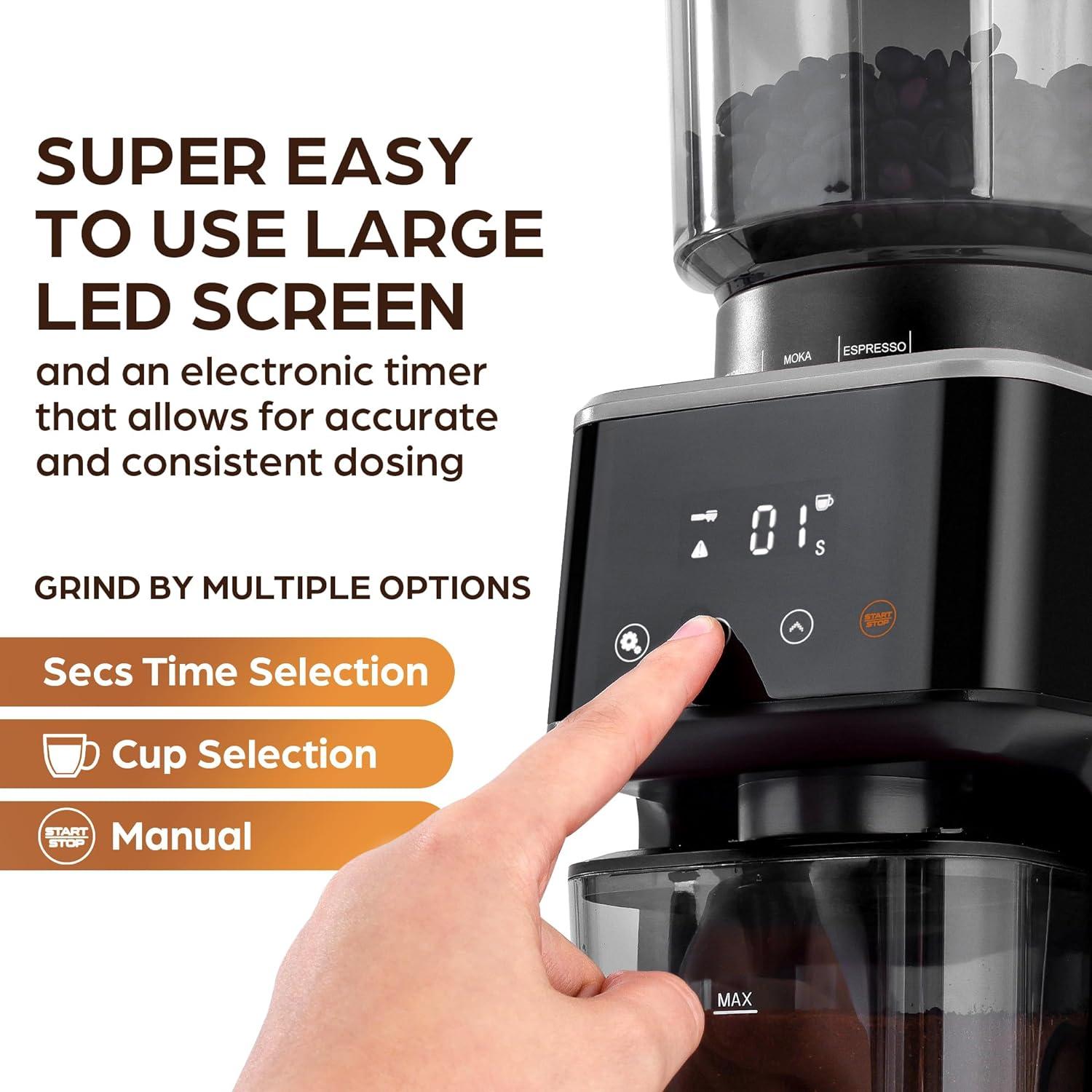 Zulay Kitchen Zulay Kitchen Adjustable Burr Coffee Grinder, Commercial Automatic Conical Coffee Bean Grinder