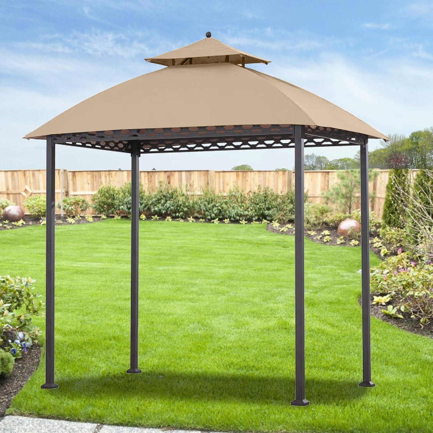 Pinehurst Beige Whisper Two-Tiered Grill Gazebo Canopy