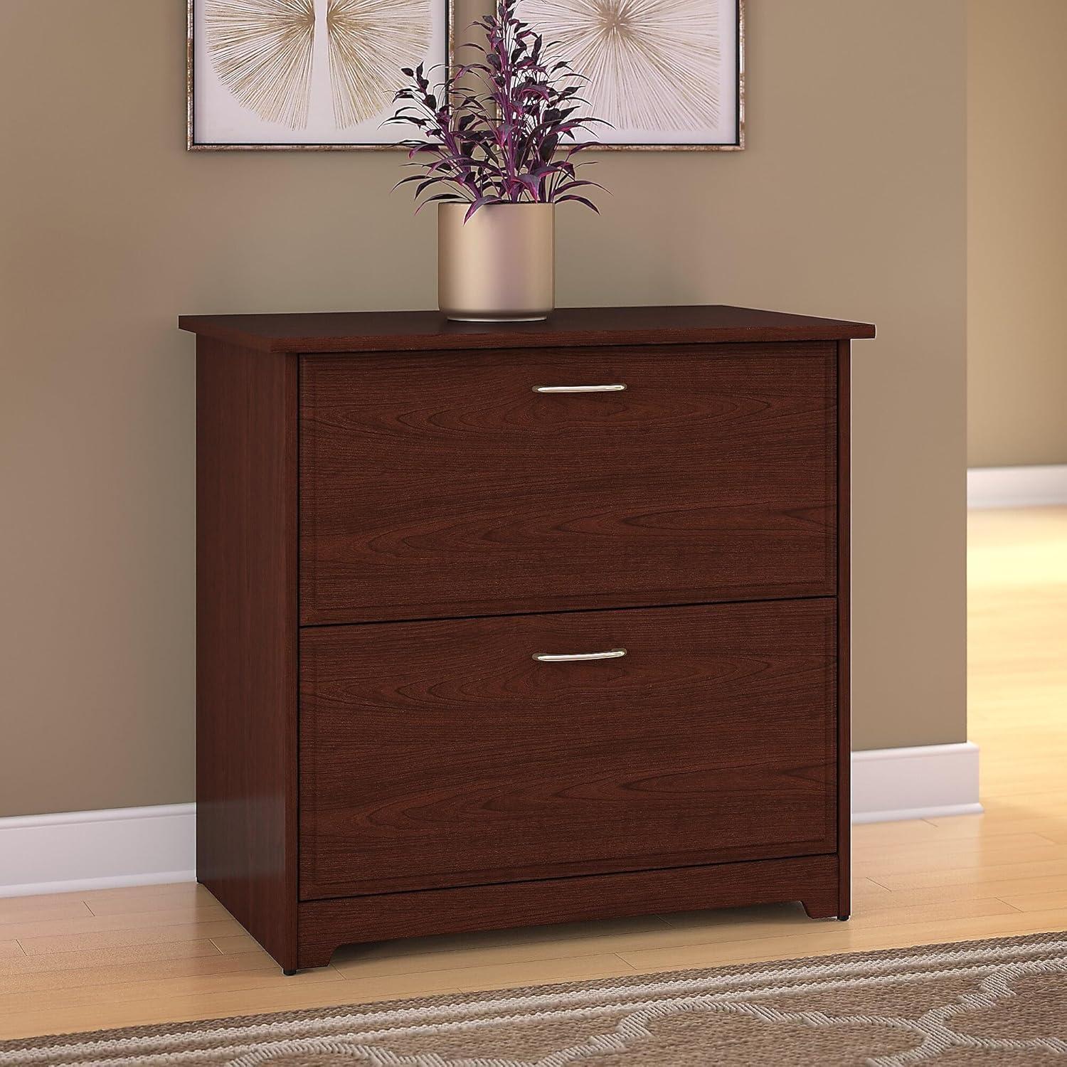 Harvest Cherry 2-Drawer Lockable Lateral File Cabinet