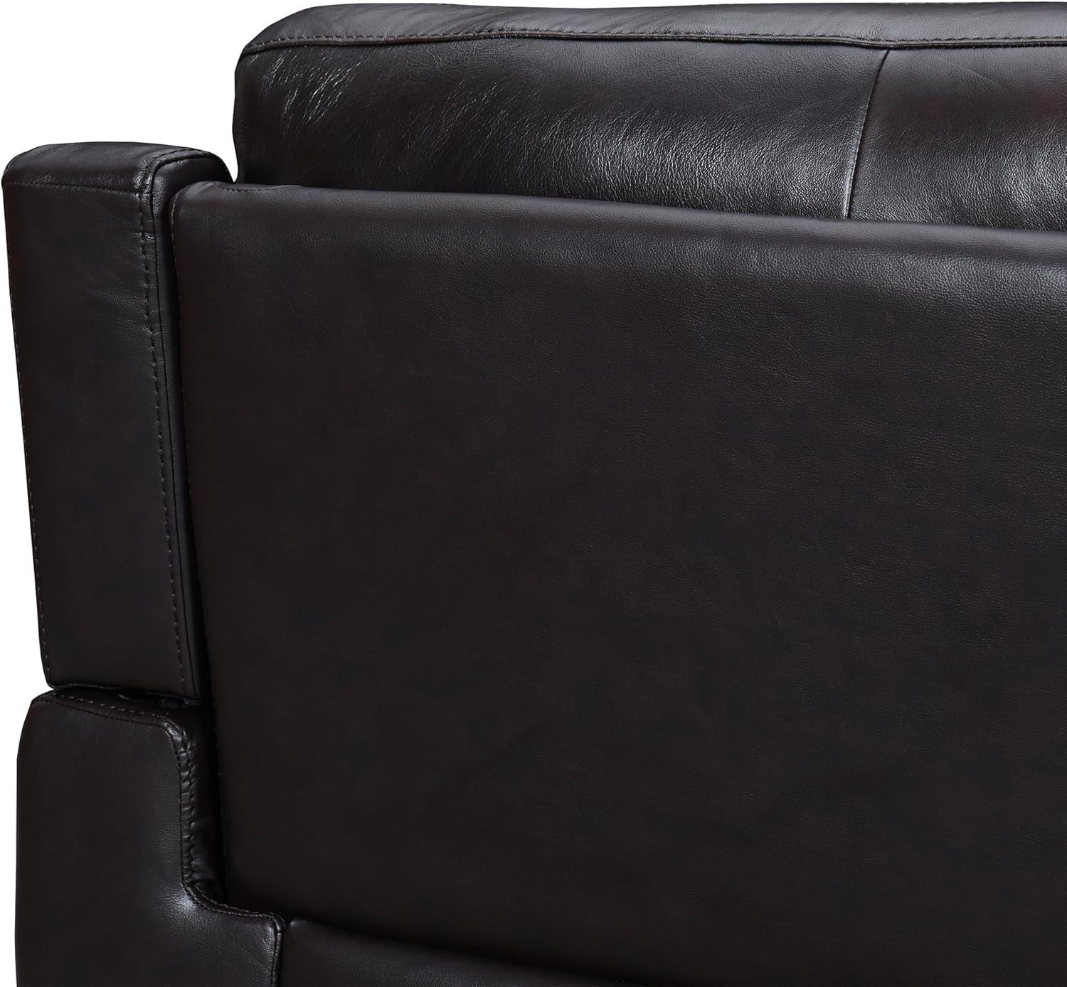 Armen Living Lizette 40" Leather Power Recliner with USB in Brown