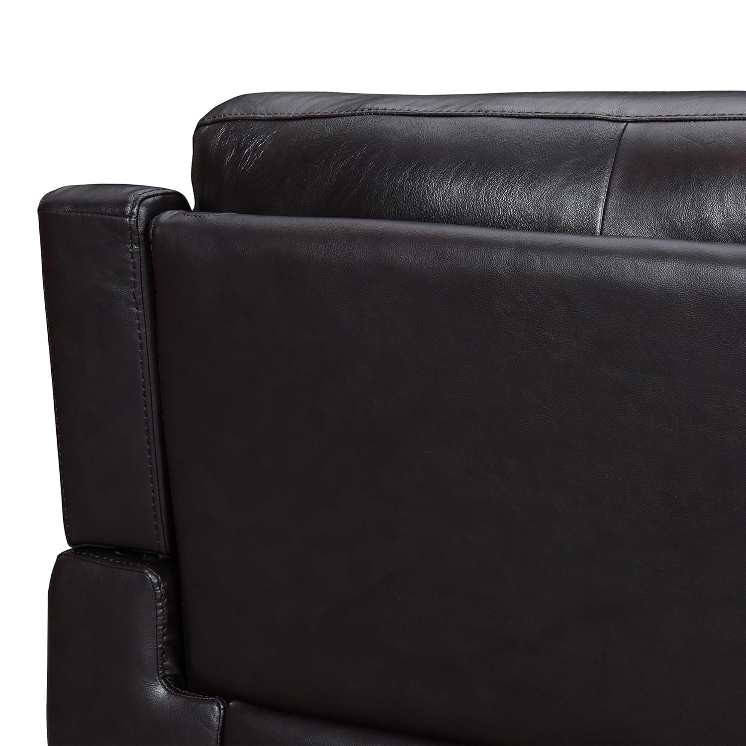 Armen Living Lizette 40" Leather Power Recliner with USB in Brown