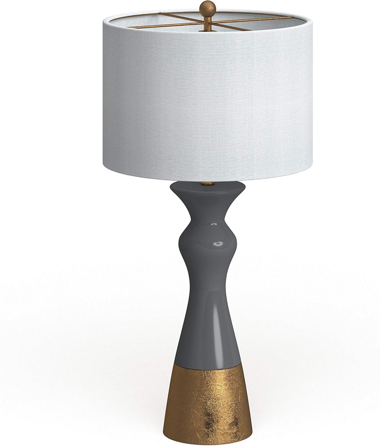 Milan Inspired Grey & Gold Ceramic 30.5" Table Lamp Set