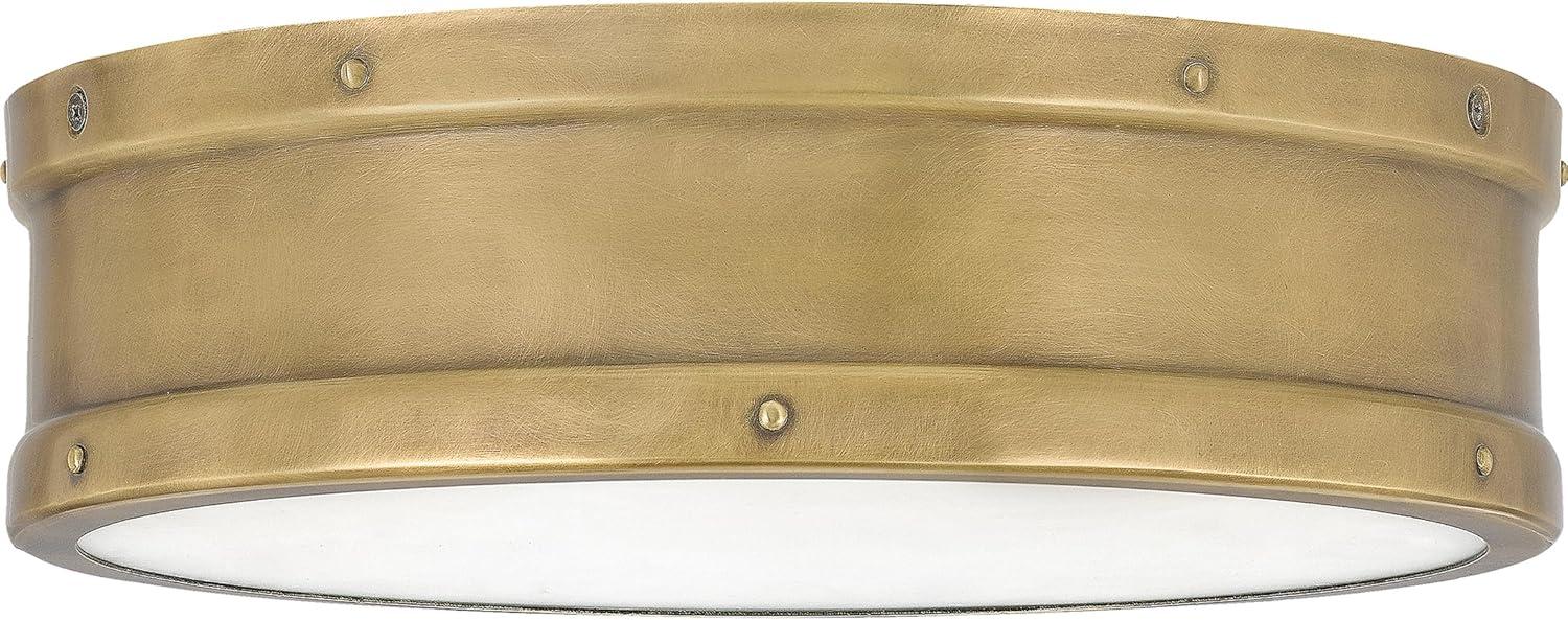 Quoizel Lighting Ahoy 1 - Light Flush Mount in  Weathered Brass