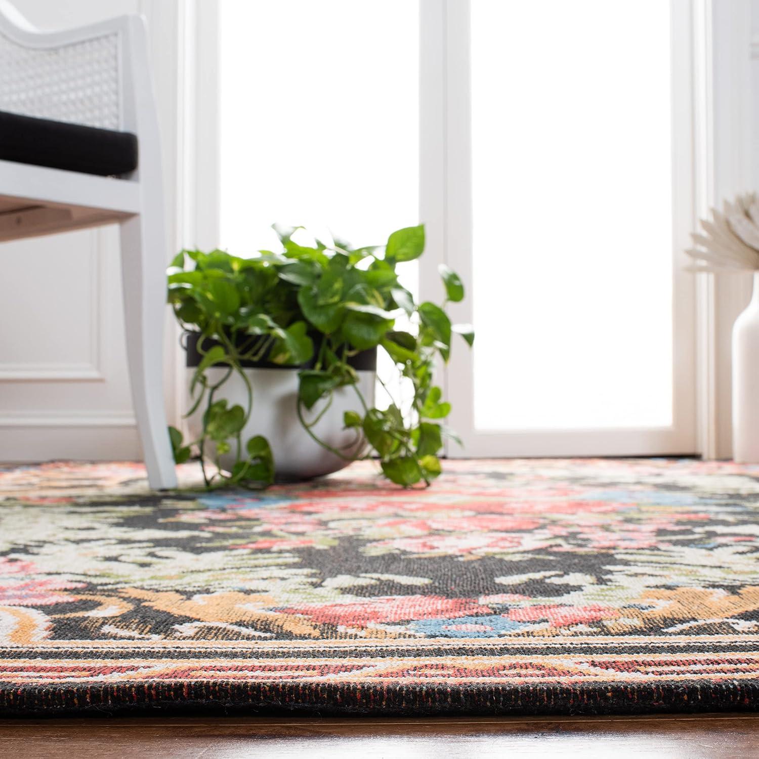 Classic Vintage CLV301 Power Loomed Runner Rug - Black/Multi - 2'3"x12' - Safavieh.