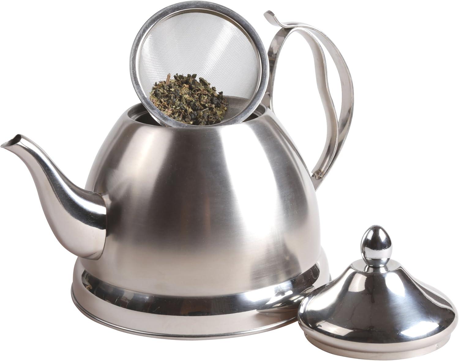 Brushed Stainless Steel 2.0 Qt Tea Kettle with Infuser