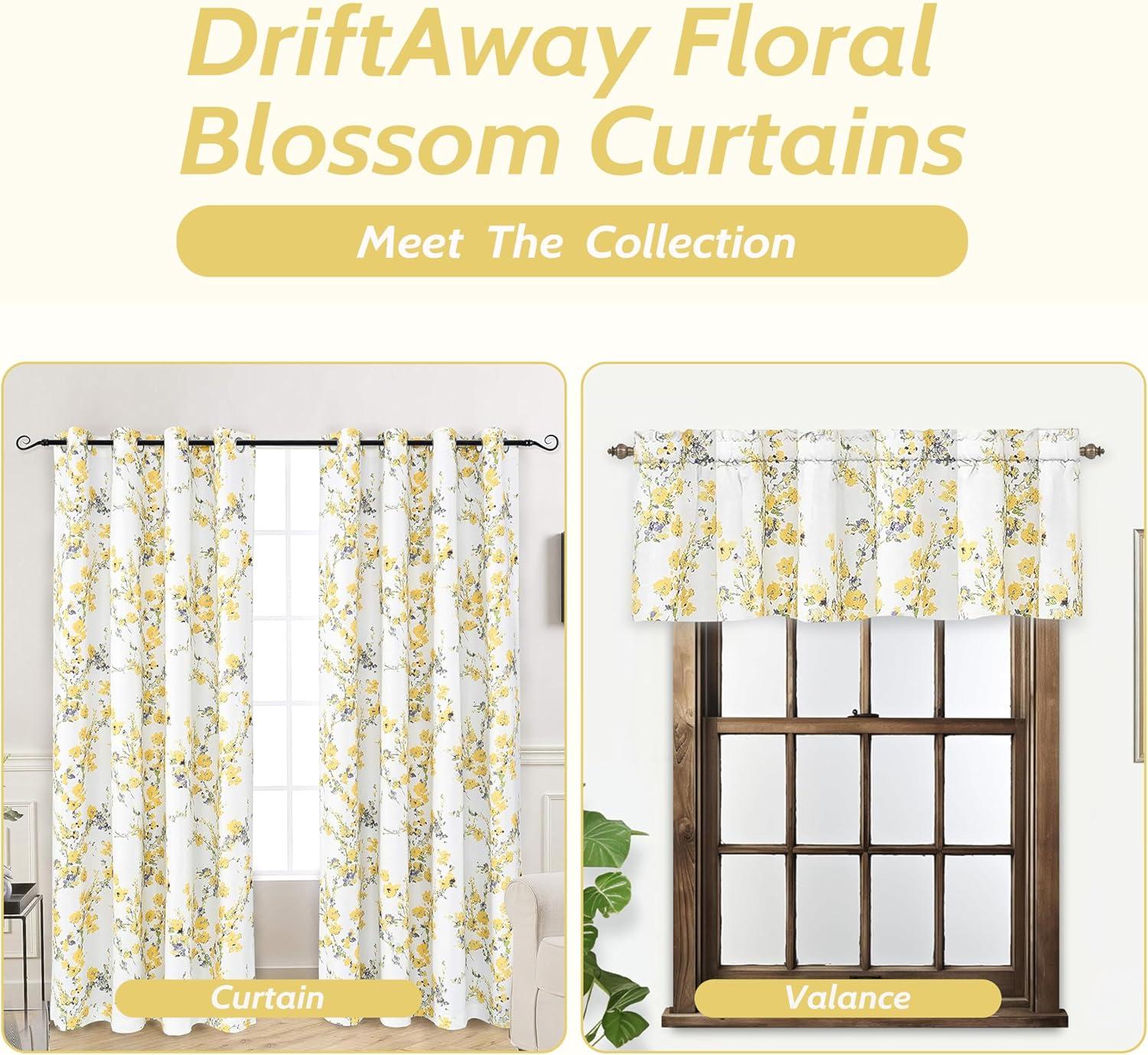 Adalinne Floral Tailored 52'' W Window Valance in