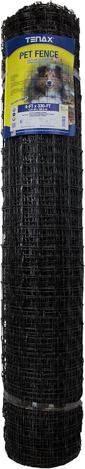 Tenax Select Pet Fence, Black, 4 X 330 Feet