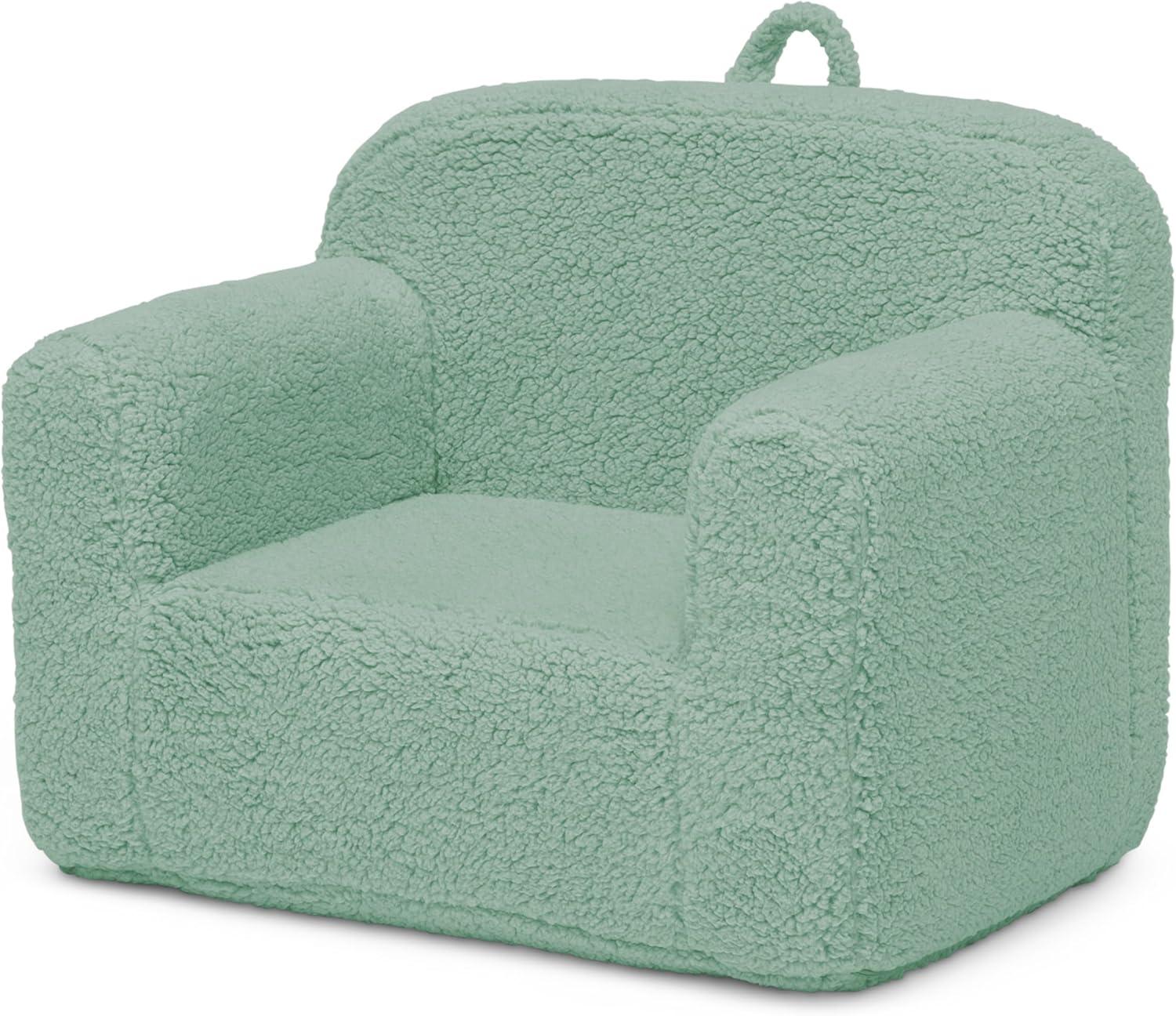 Delta Children Sherpa Cozee Chair - Foam Kids Chair for Ages 18 Months and Up, Sage