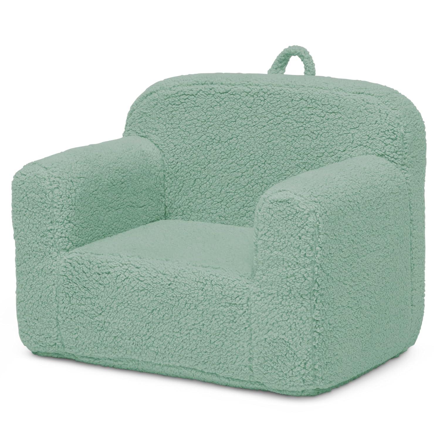 Delta Children Sherpa Cozee Chair - Foam Kids Chair for Ages 18 Months and Up, Sage