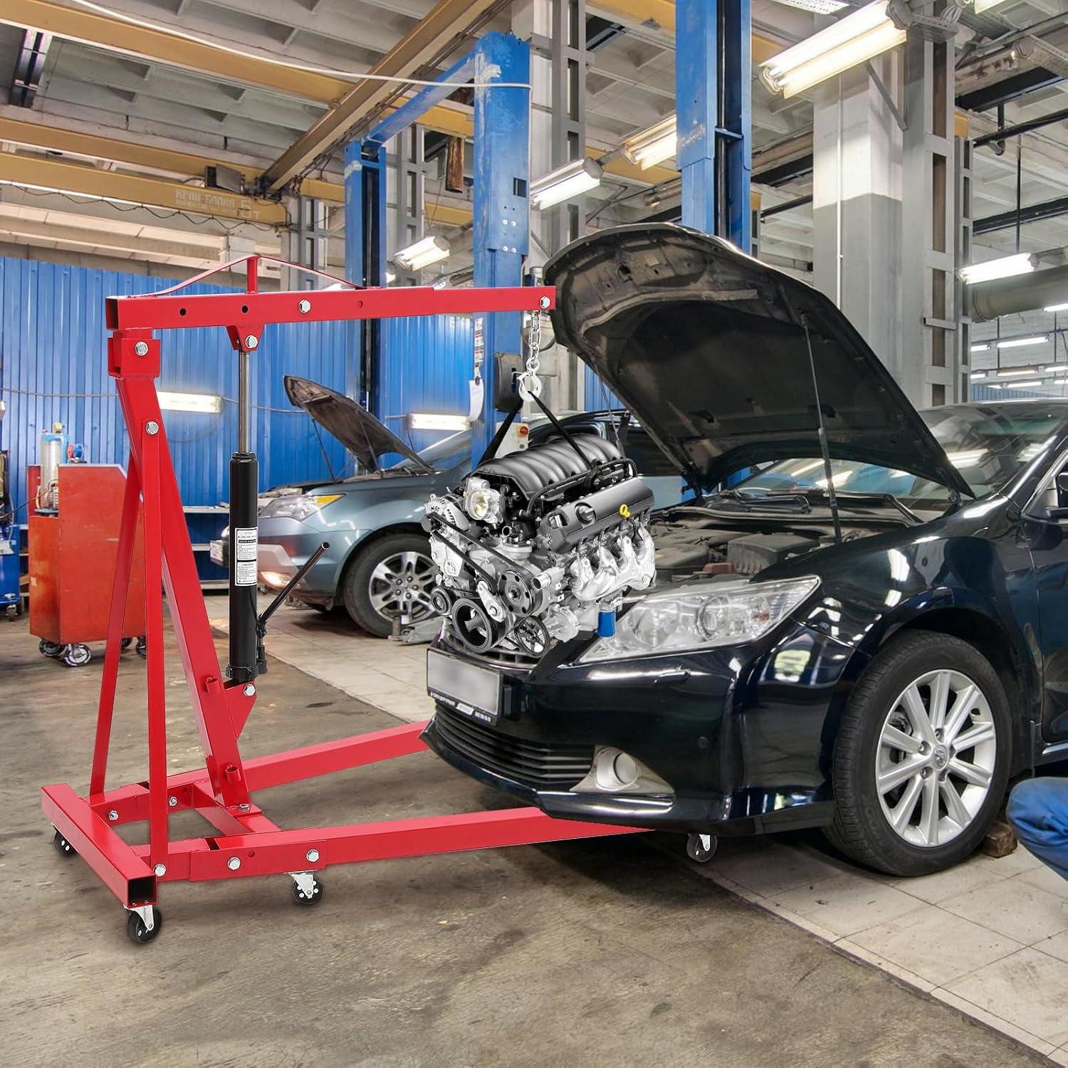 Dragway Tools 2 Ton Folding Air Hydraulic Engine Hoist Cherry Picker Shop Crane