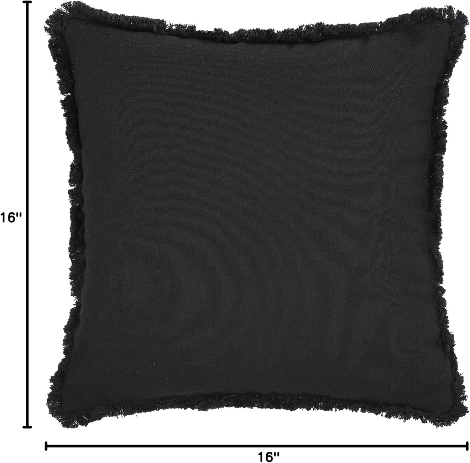 Fringed Reversible Throw Pillow