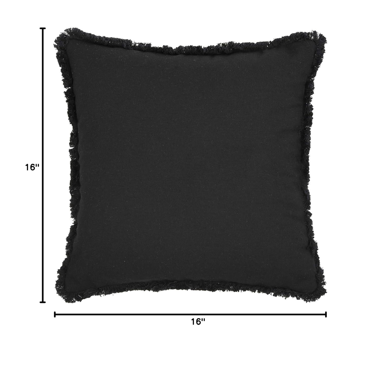 Fringed Reversible Throw Pillow
