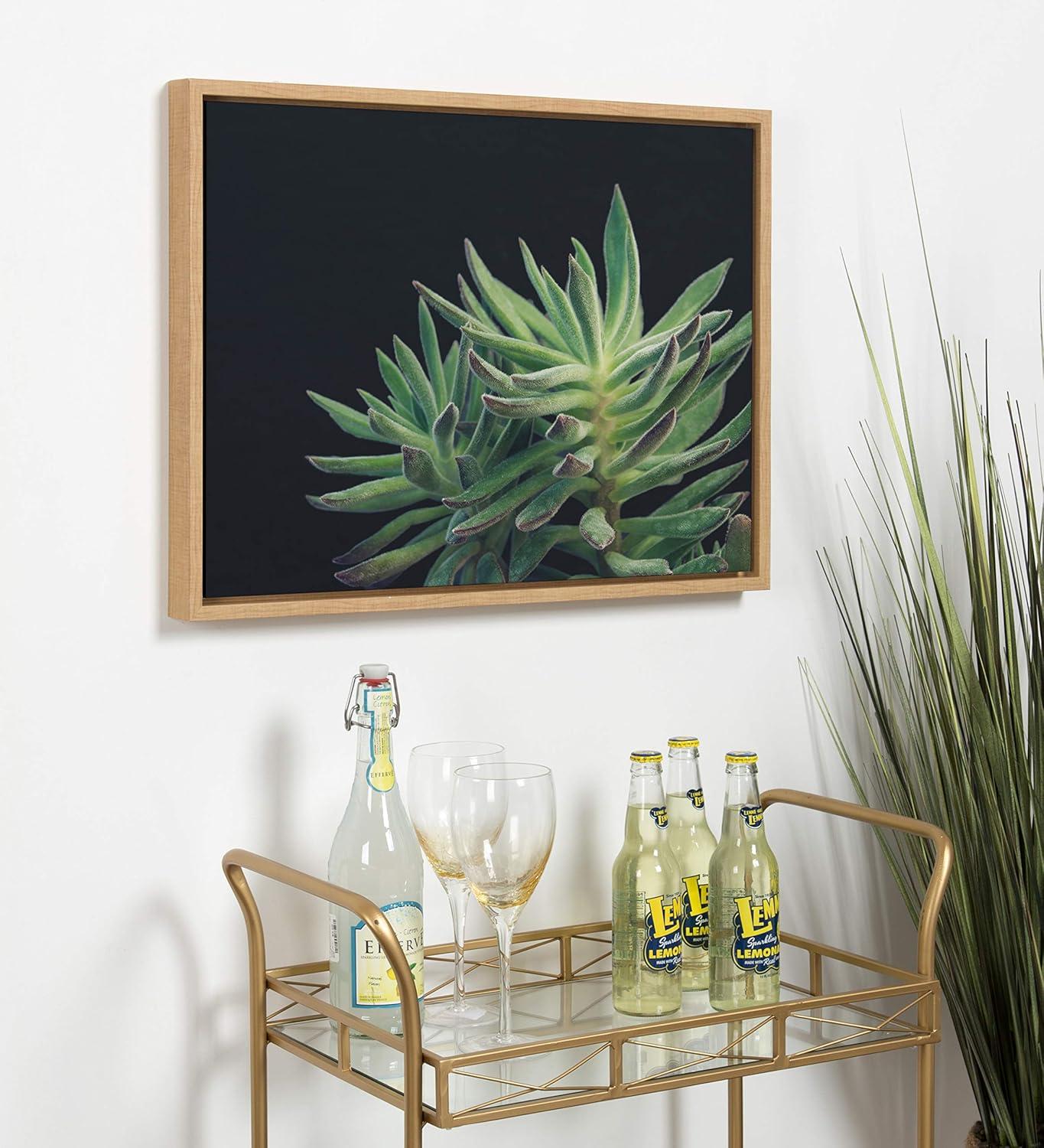 Natural Framed Canvas Print of Succulent 13, 18" x 24"