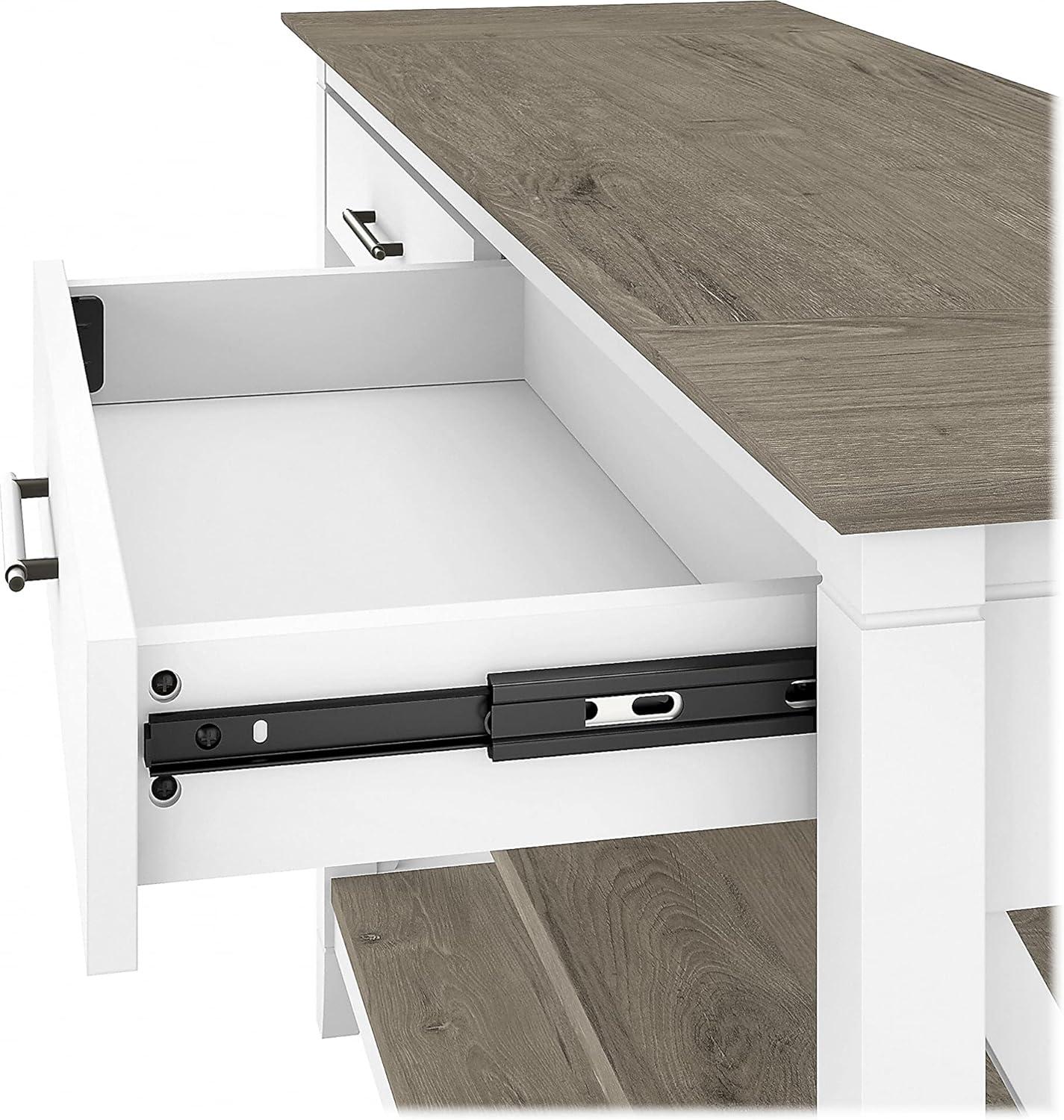 Bush Furniture Key West Console Table, Pure White & Shiplap Gray