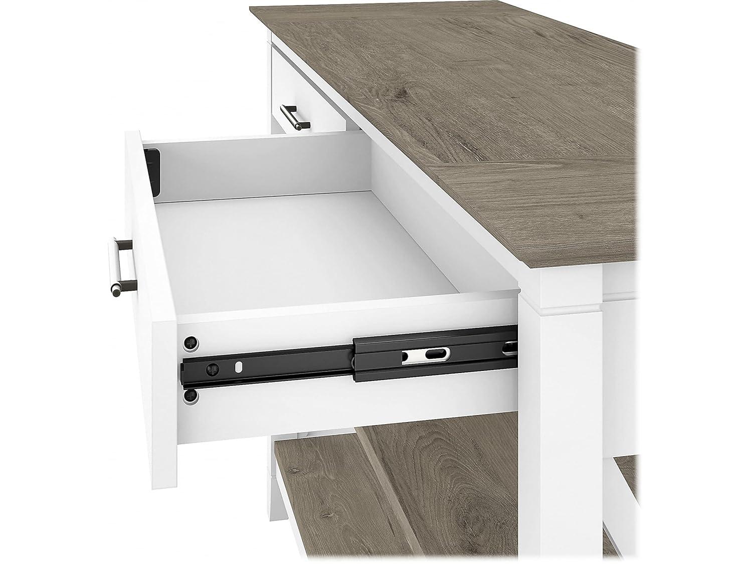 Bush Furniture Key West Console Table, Pure White & Shiplap Gray