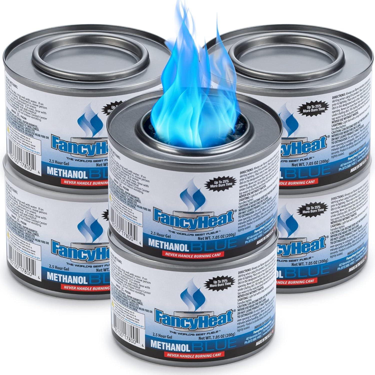 Food Warmer Gel Cans for Chafing Dish 6 Cans Diplastible Chafing Burners to Keep Food Warm 2.5 Hours
