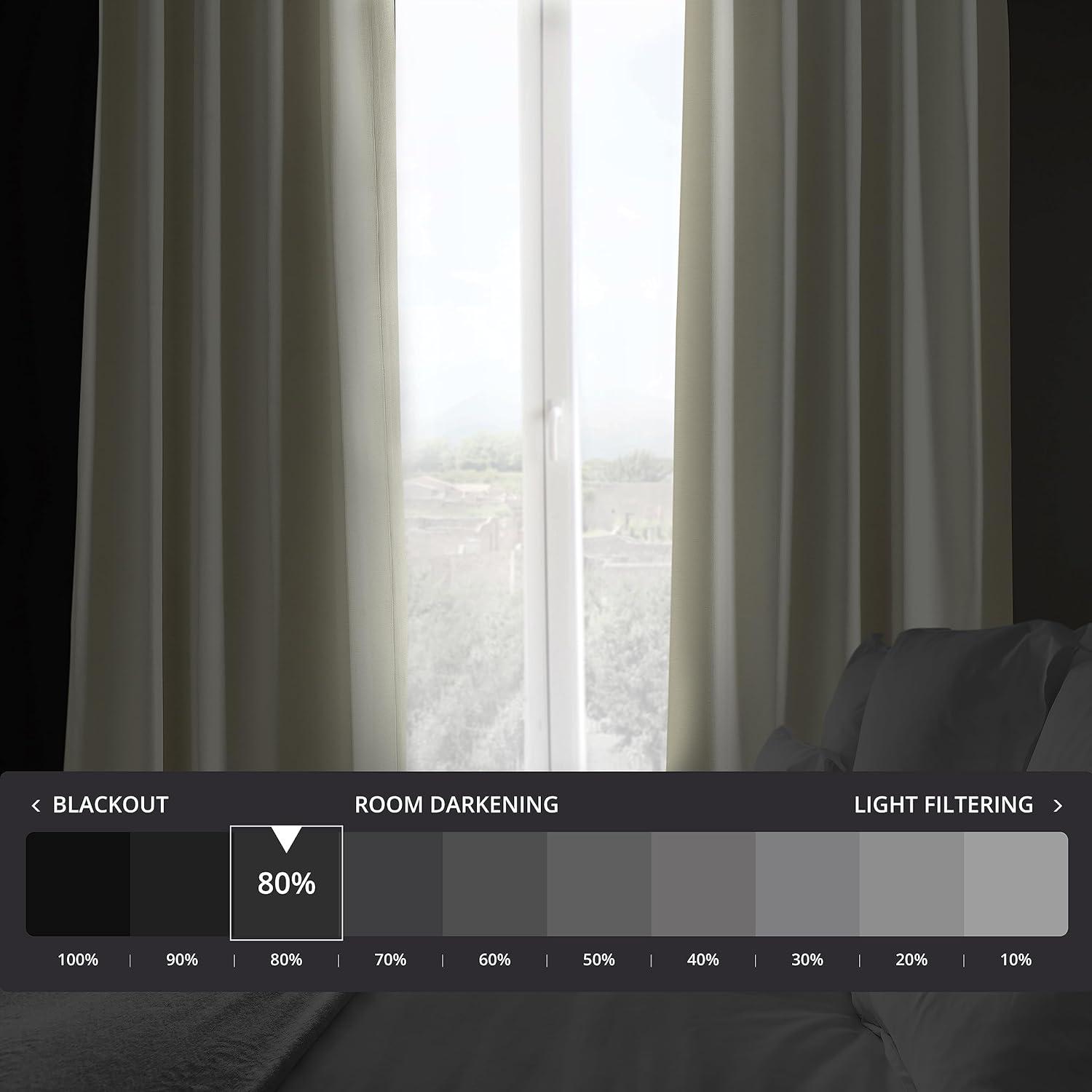 Oat Cream Bellino Blackout Room Darkening Curtain (1 Panel), Oat Cream, 50W X 96L