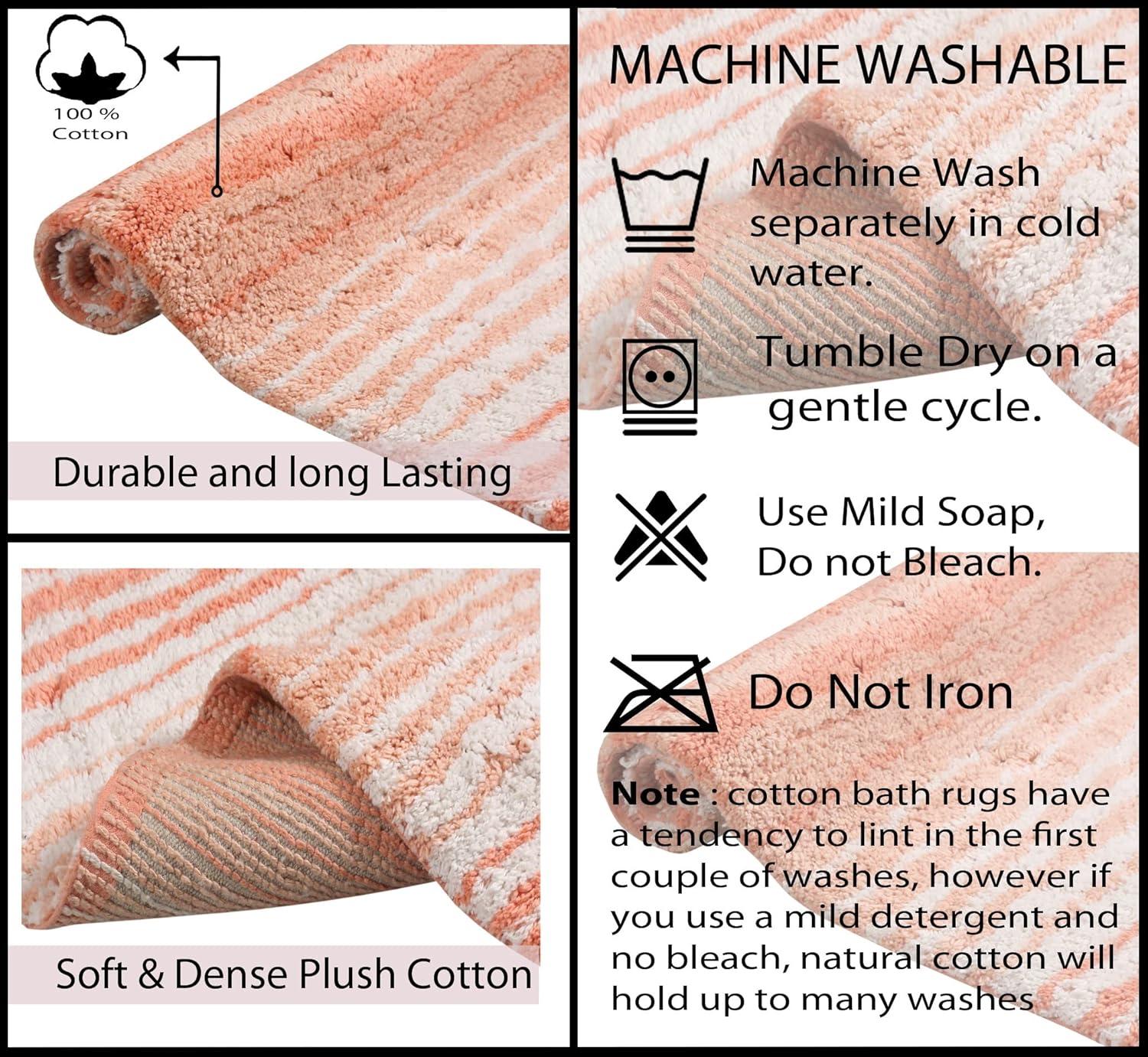 Home Weavers Gradation Collection 100% Cotton Toilet Lid Cover, Soft & Absorbent Bath Accessory, Non-Slip, Machine Washable, 18"x18" Toilet Lid Cover, Coral