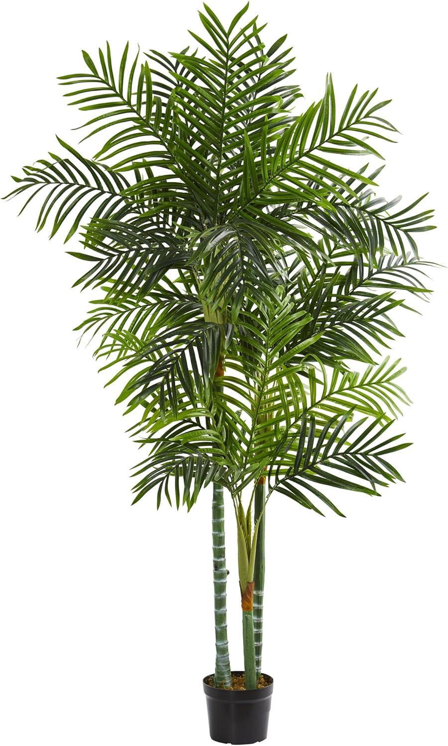 Tropical Silk Areca Palm Potted Floor Plant for Indoor/Outdoor