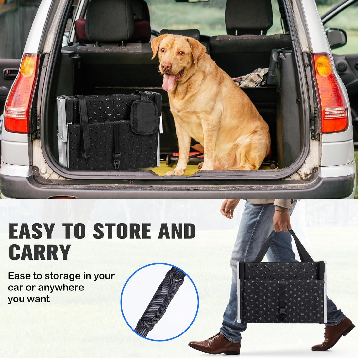 Portable Folding Dog Stairs For Cars, SUV, Trucks, For Large Dogs With Non-Slip Surface, 6 Steps