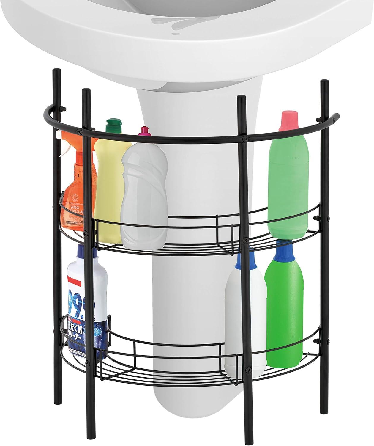 MyGift Bathroom Chrome Metal Under Sink Organizer