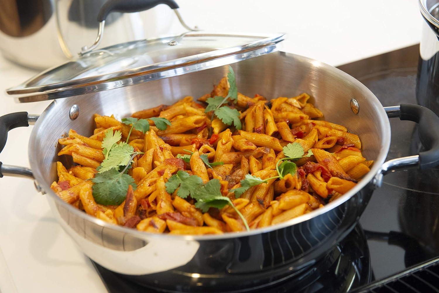 4.75 Quart Stainless Steel Everyday Pan with Glass Lid