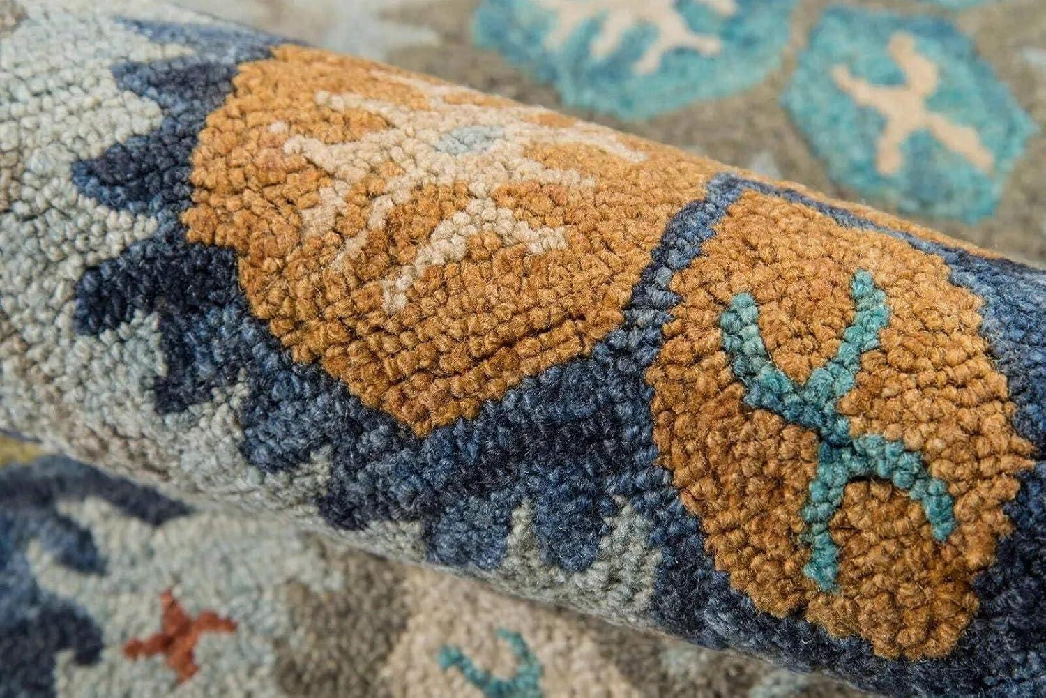 Momeni Tangier Hand Tufted Wool Blue Area Rug 3'6" X 5'6"