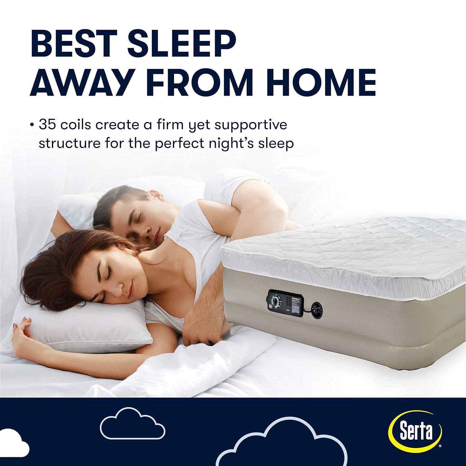 Serta 18" Pillow Top Air Mattress with Neverflat Pump - Queen