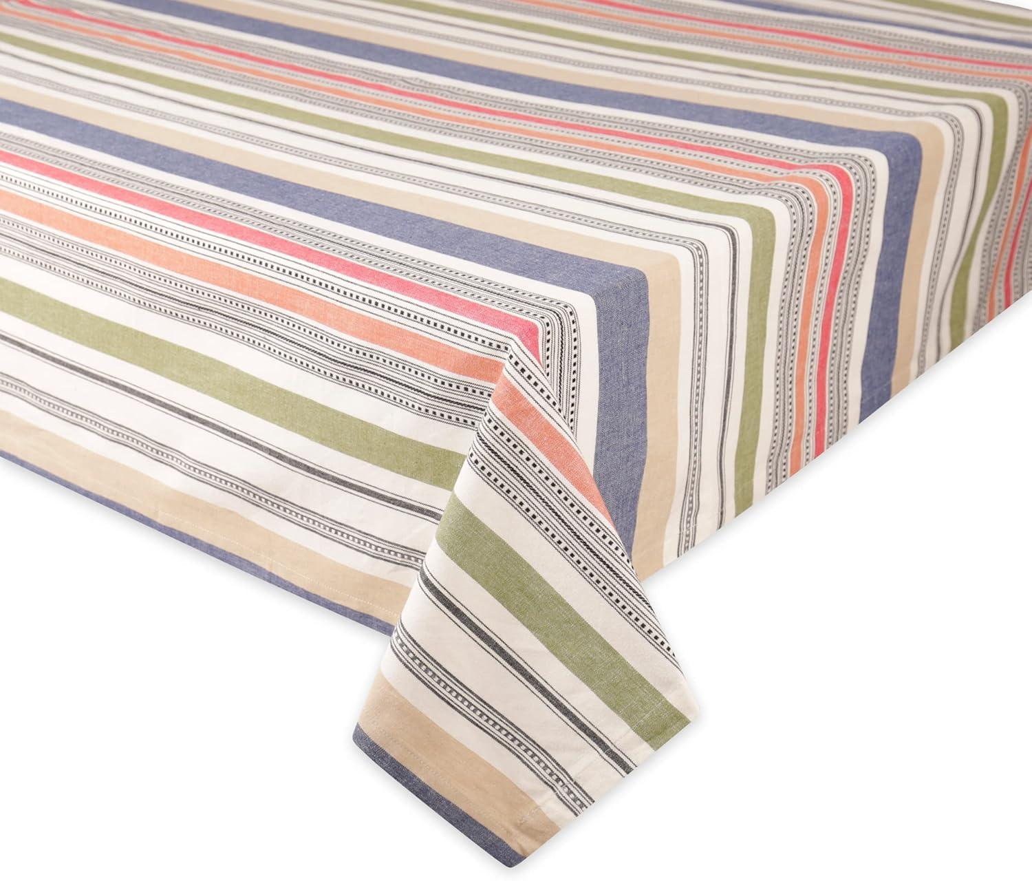 Design Imports Warm Stripe Tablecloth 60 X 104", Seats 8-10