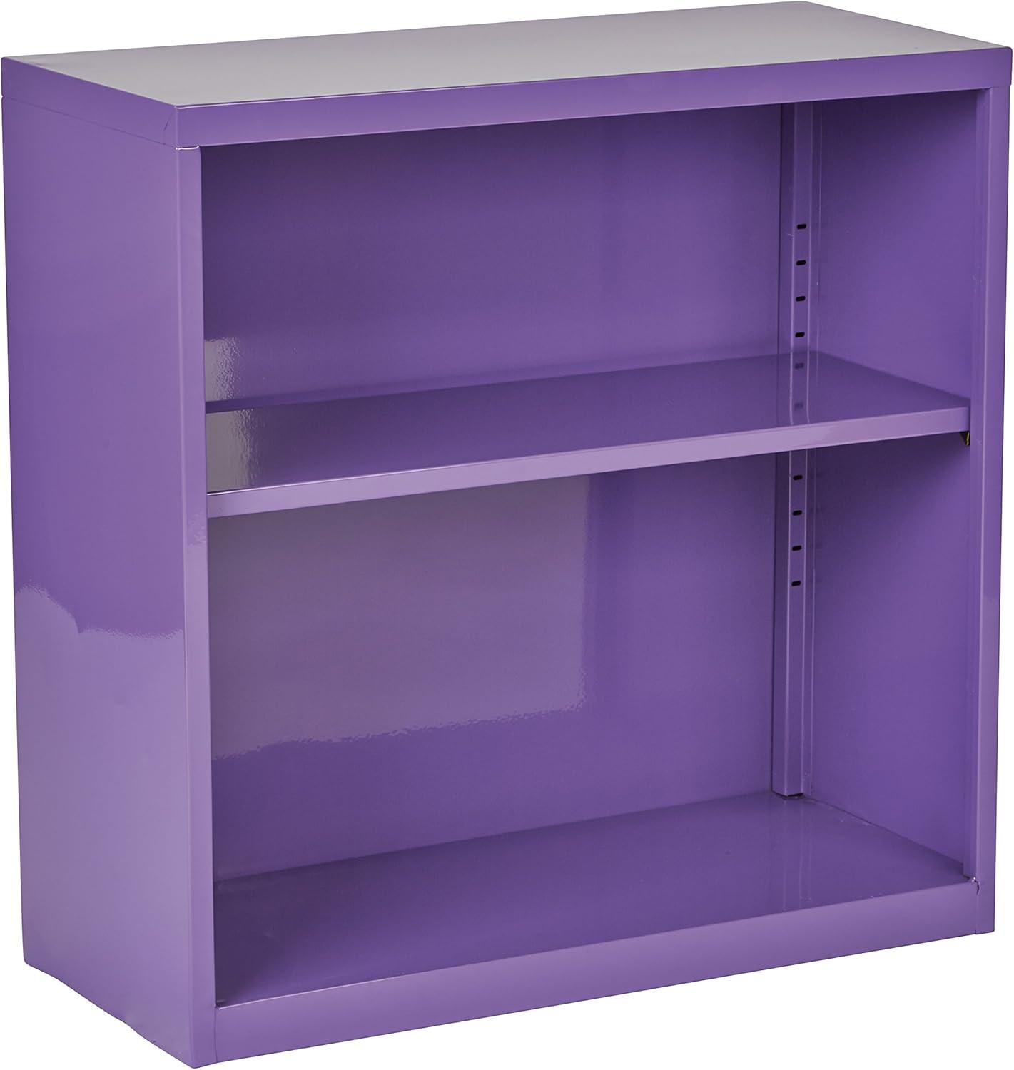 Purple Metal Bookcase with Adjustable Shelf