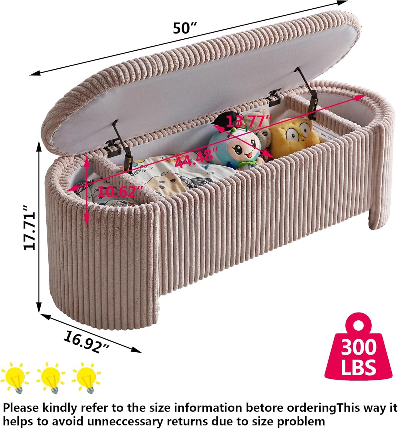 Latitude Run® Nikoma Corduroy Upholstered Storage Bench