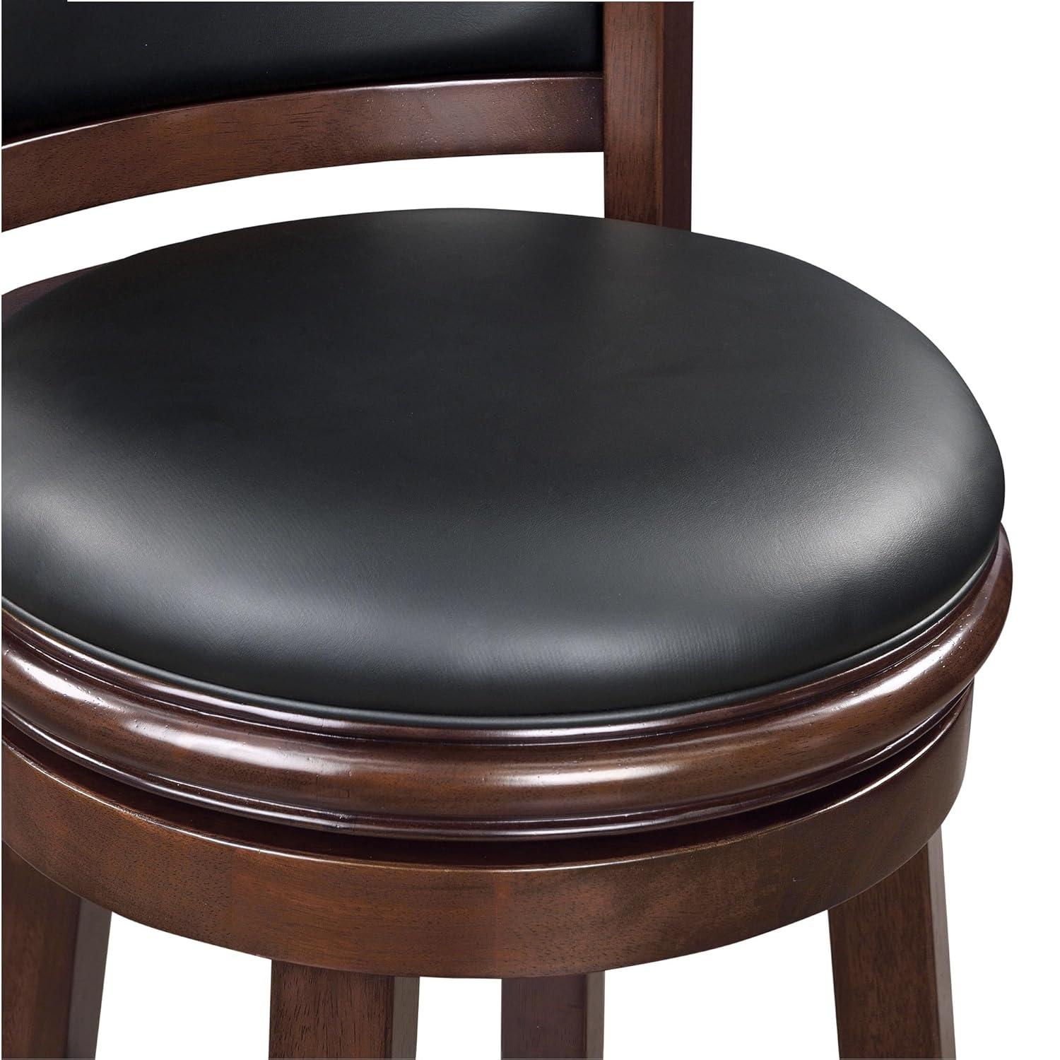 Boraam 34" Extra Tall Augusta Swivel Barstool Cappuccino Brown: Upholstered, Wood Frame, Fixed Height