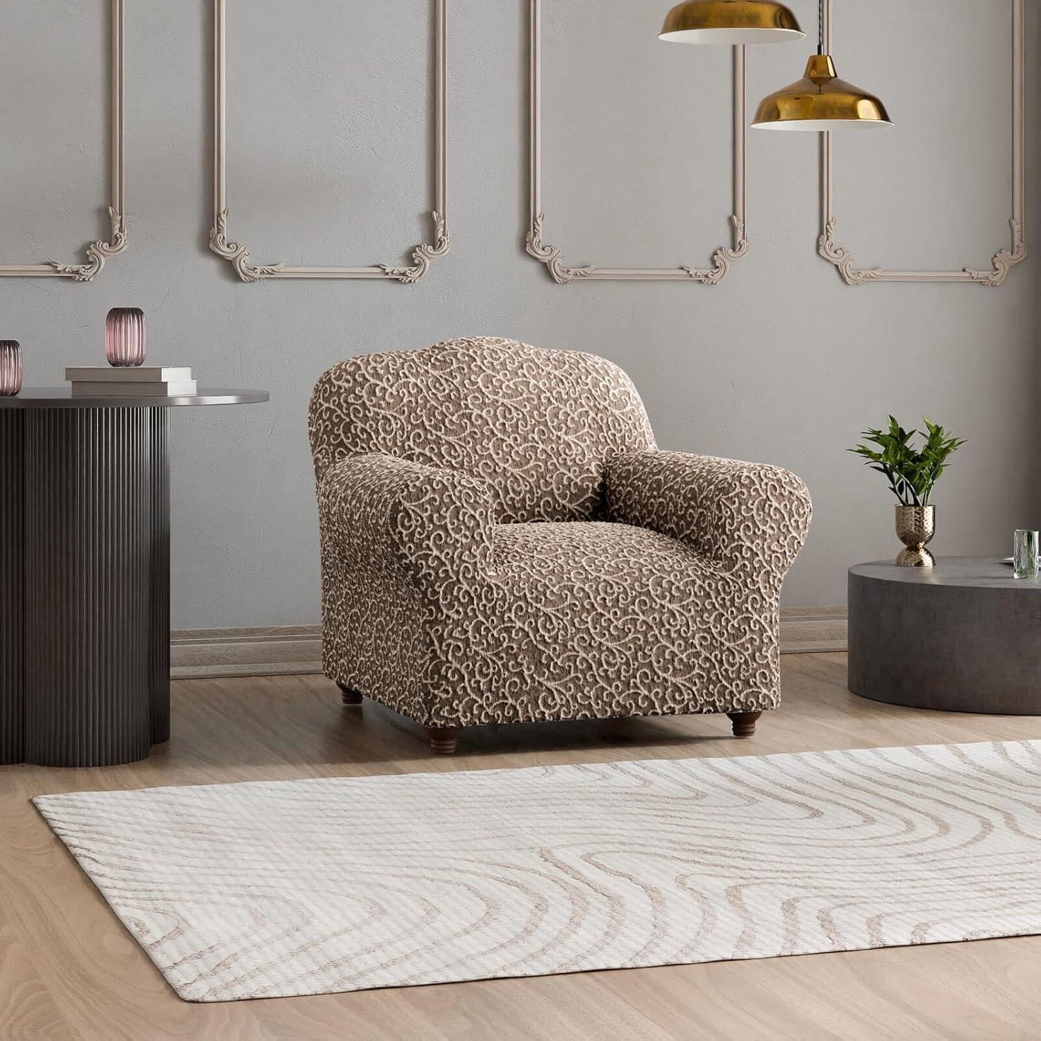 Stretchy Slipcover for Armchair- Premium Quality & Style - Jacquard Collection