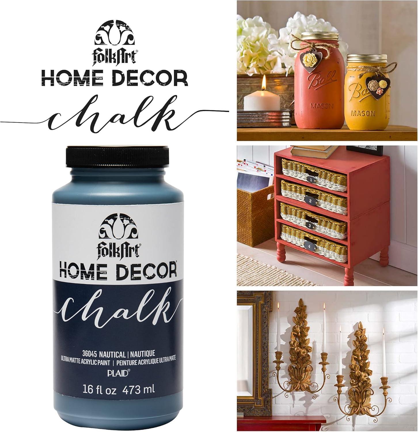 FolkArt Home Décor Chalk Acrylic Craft Paint, Parisian Gray, Ultra Matte Finish, 16 fl oz