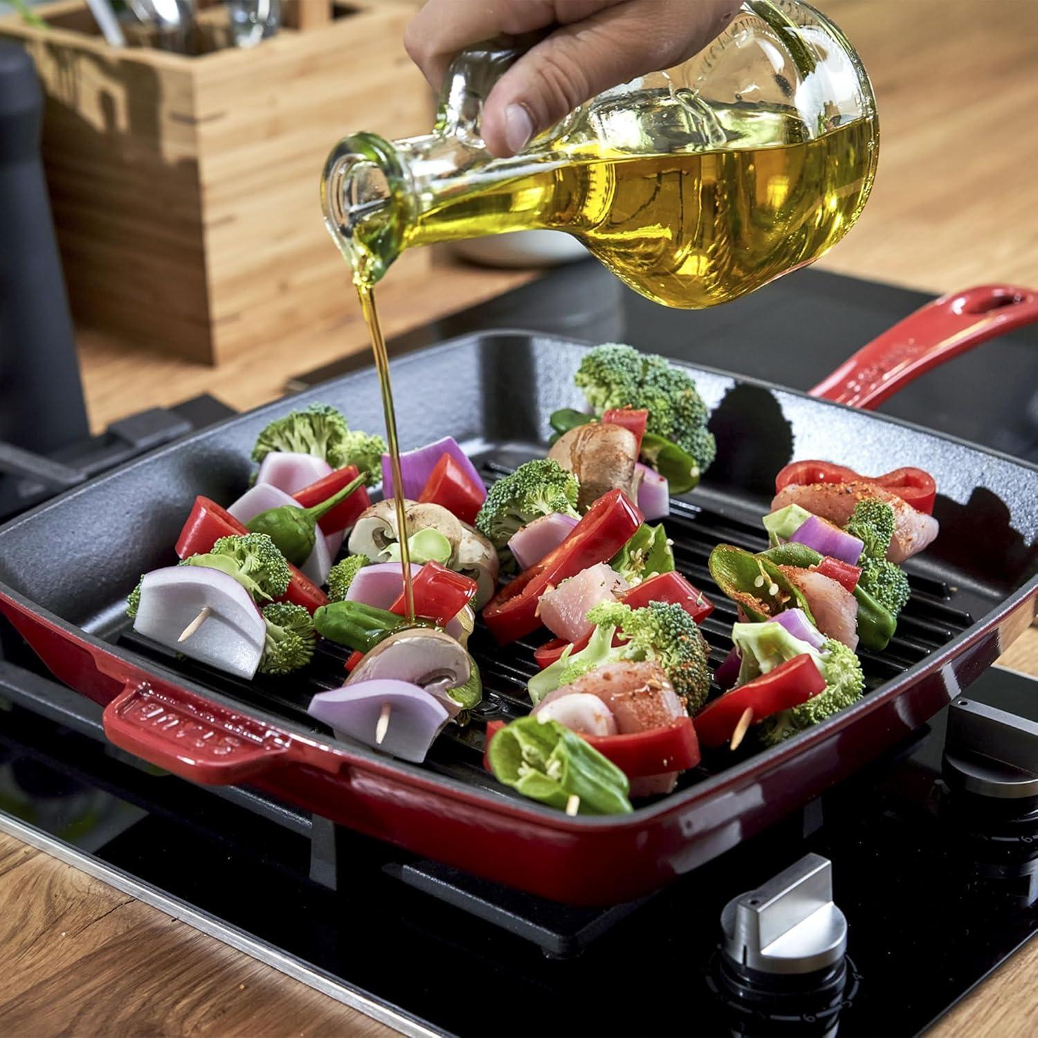 Staub 12" Lilac Enameled Cast Iron Square Grill Pan