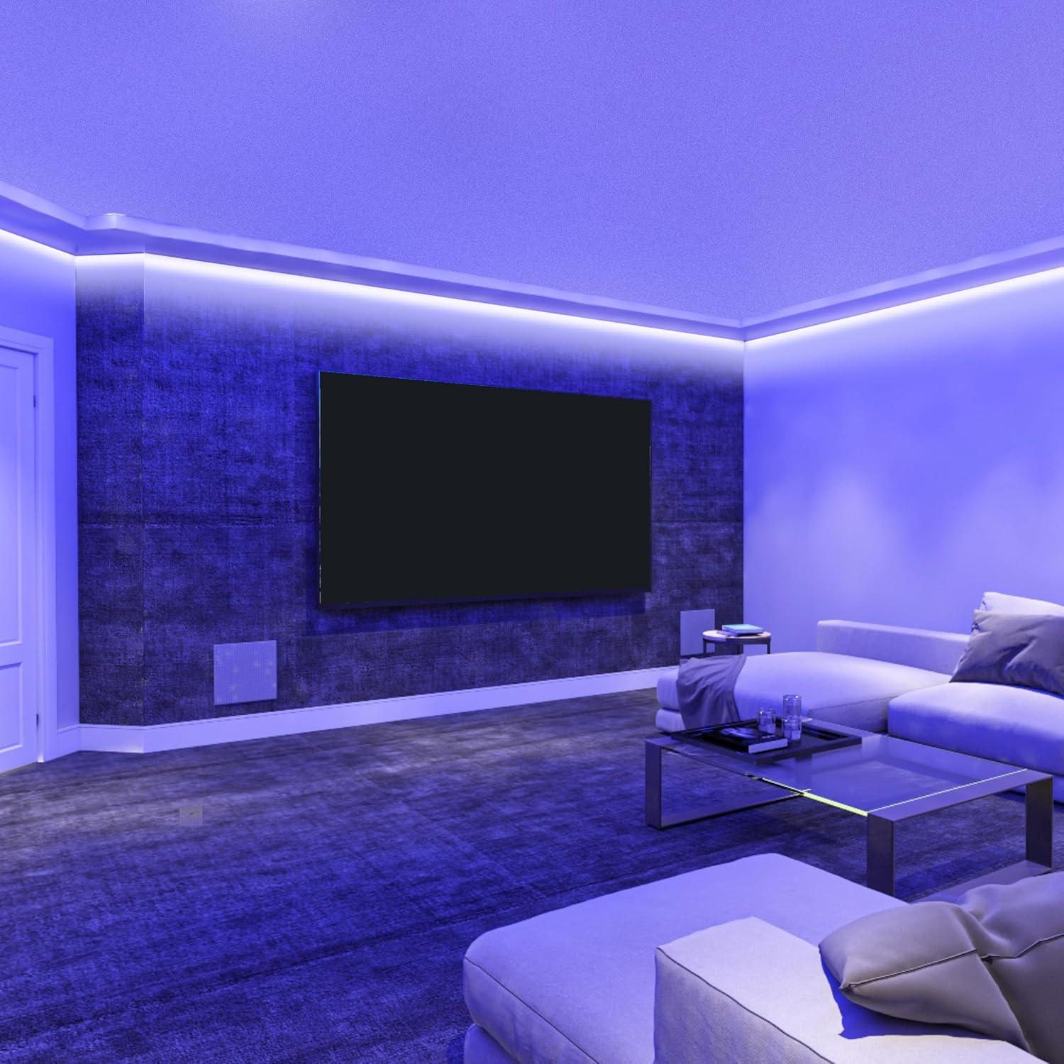 Xtreme Lit 100ft Cut & Customize Indoor LED Light Strip Kit, Includes 3 Connectors, 900 LEDs, 4 Modes, Remote & 24V Adapter.