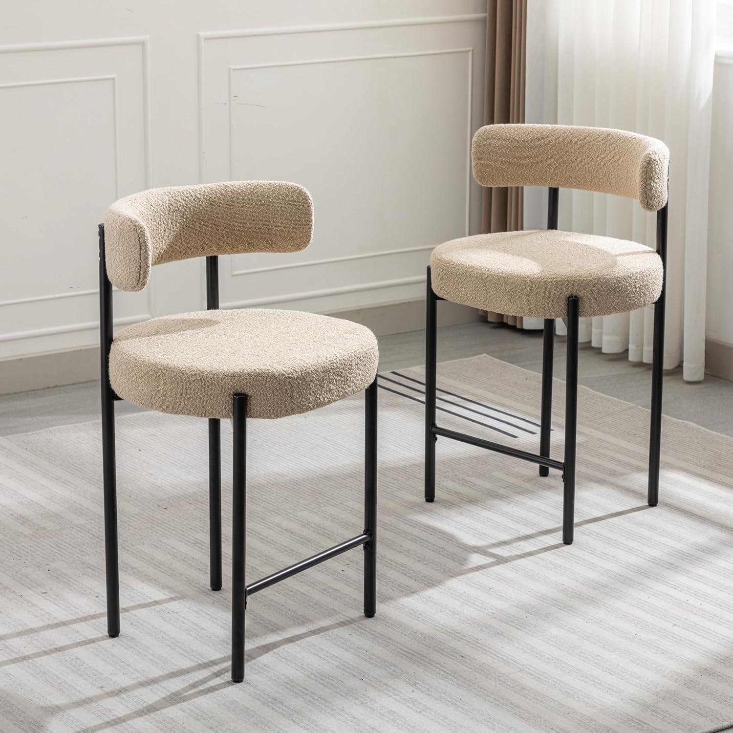 Najira Upholstered Counter Stool with Metal Frame