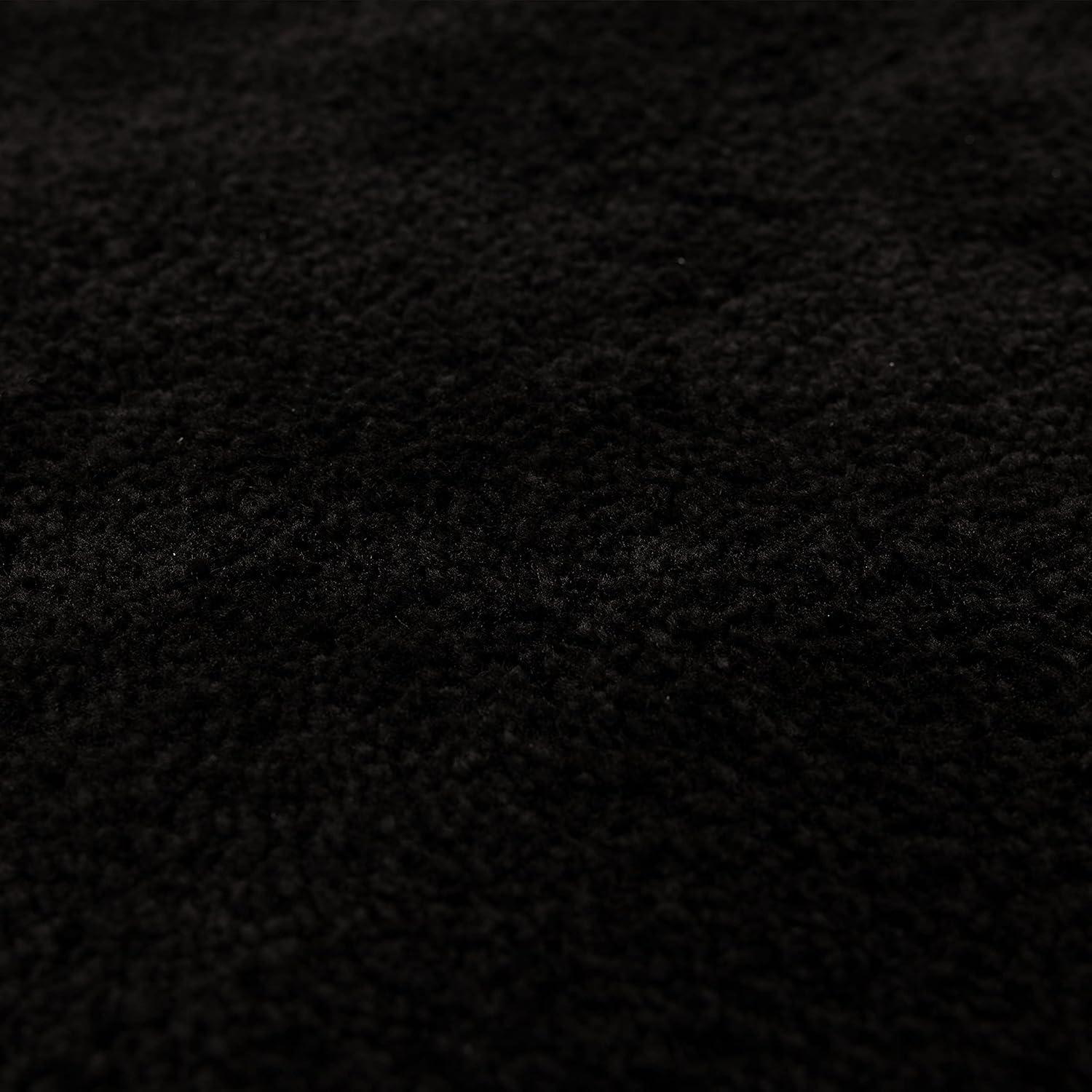 Acclaim Black 20 in. x 34 in. Nylon Machine Washable Bath Mat