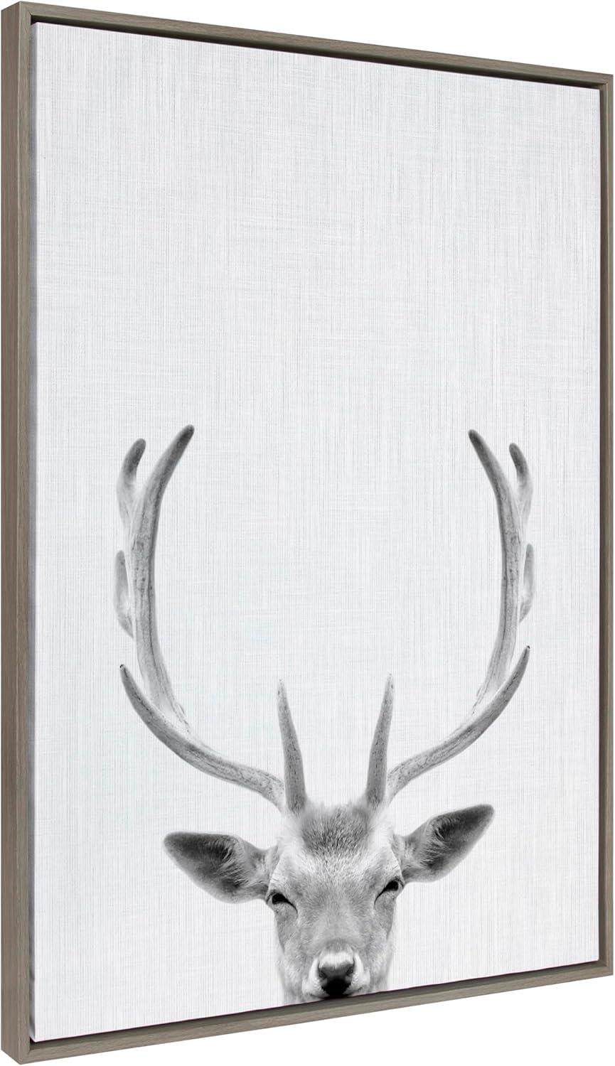 Kate & Laurel All Things Decor Sylvie Deer Framed Canvas Wall Art by Simon Te of Tai Prints