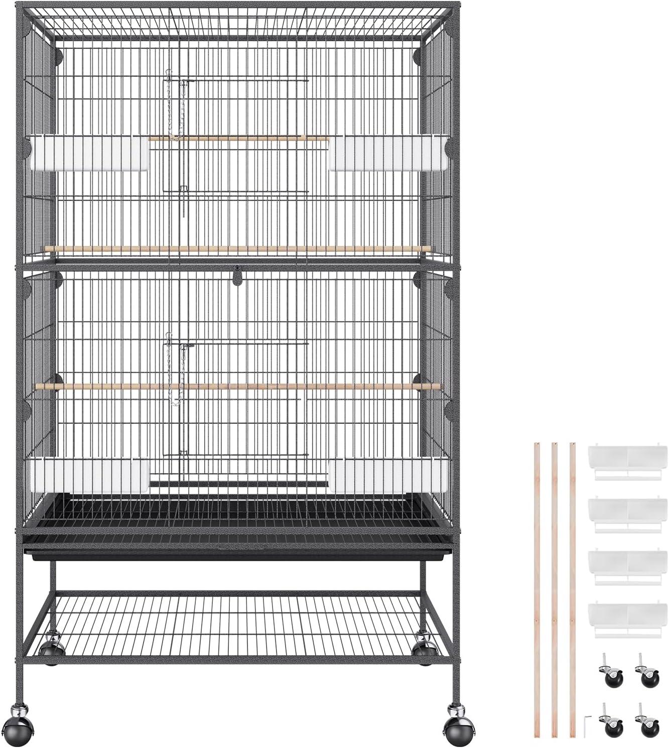 VEVOR Carbon Steel Flight Bird Cage for Parakeets, Cockatiels, Parrots 31*20*52inches