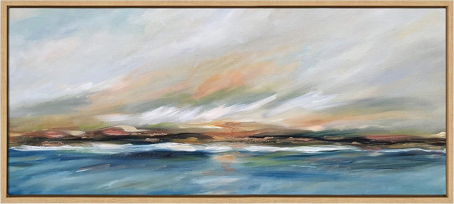 18" x 40" Sylvie Sunday Morning Framed Canvas by Mary Sparrow Natural - Kate & Laurel All Things Decor