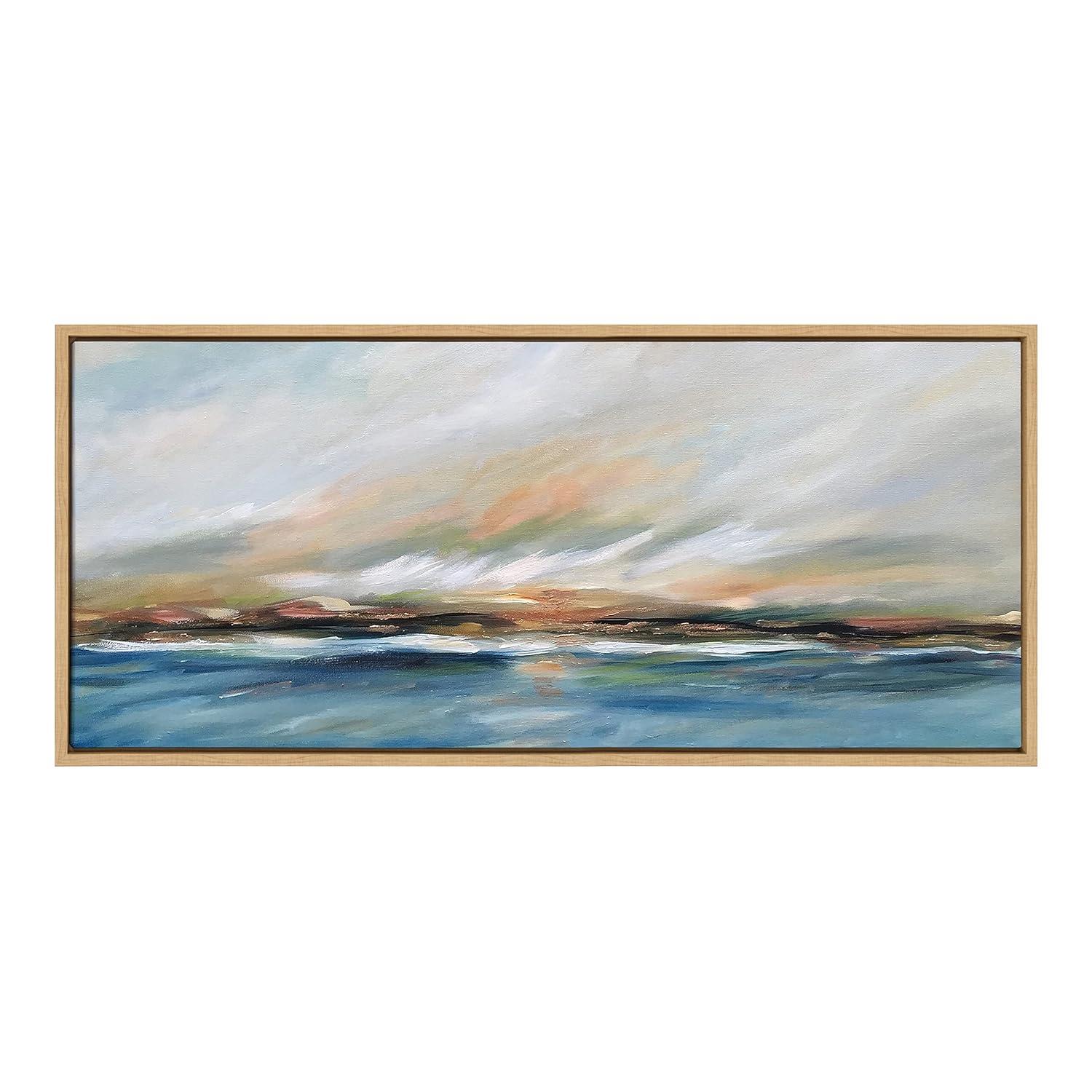 18" x 40" Sylvie Sunday Morning Framed Canvas by Mary Sparrow Natural - Kate & Laurel All Things Decor