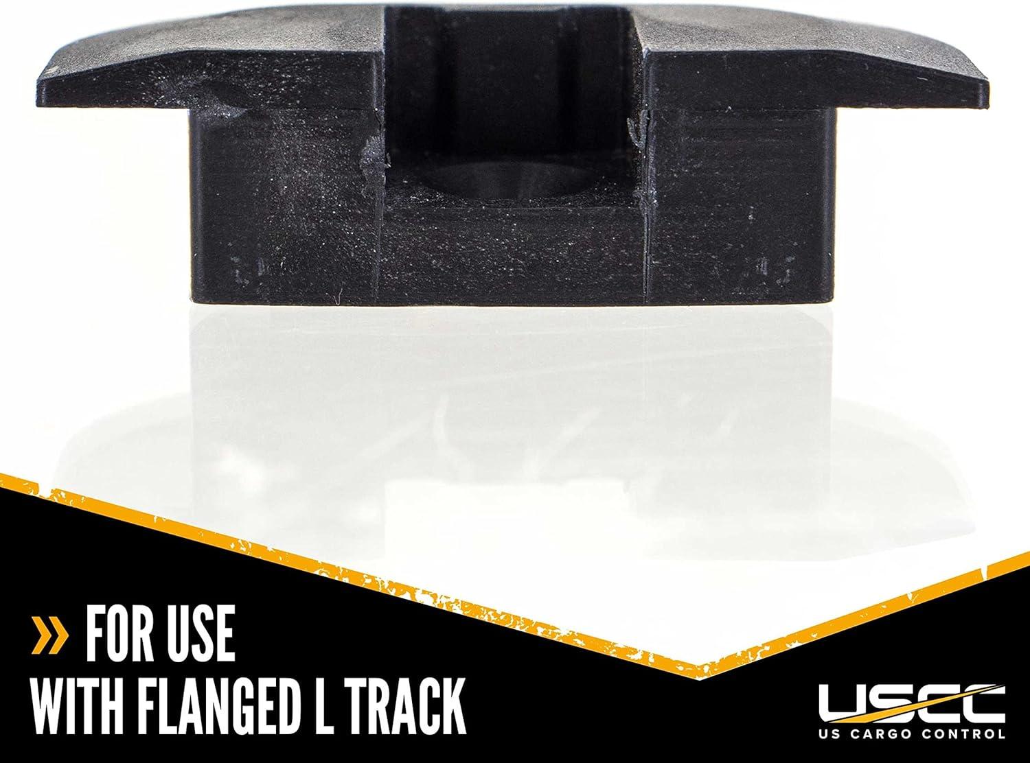 Black Plastic Flanged End Cap for L-Track Rails