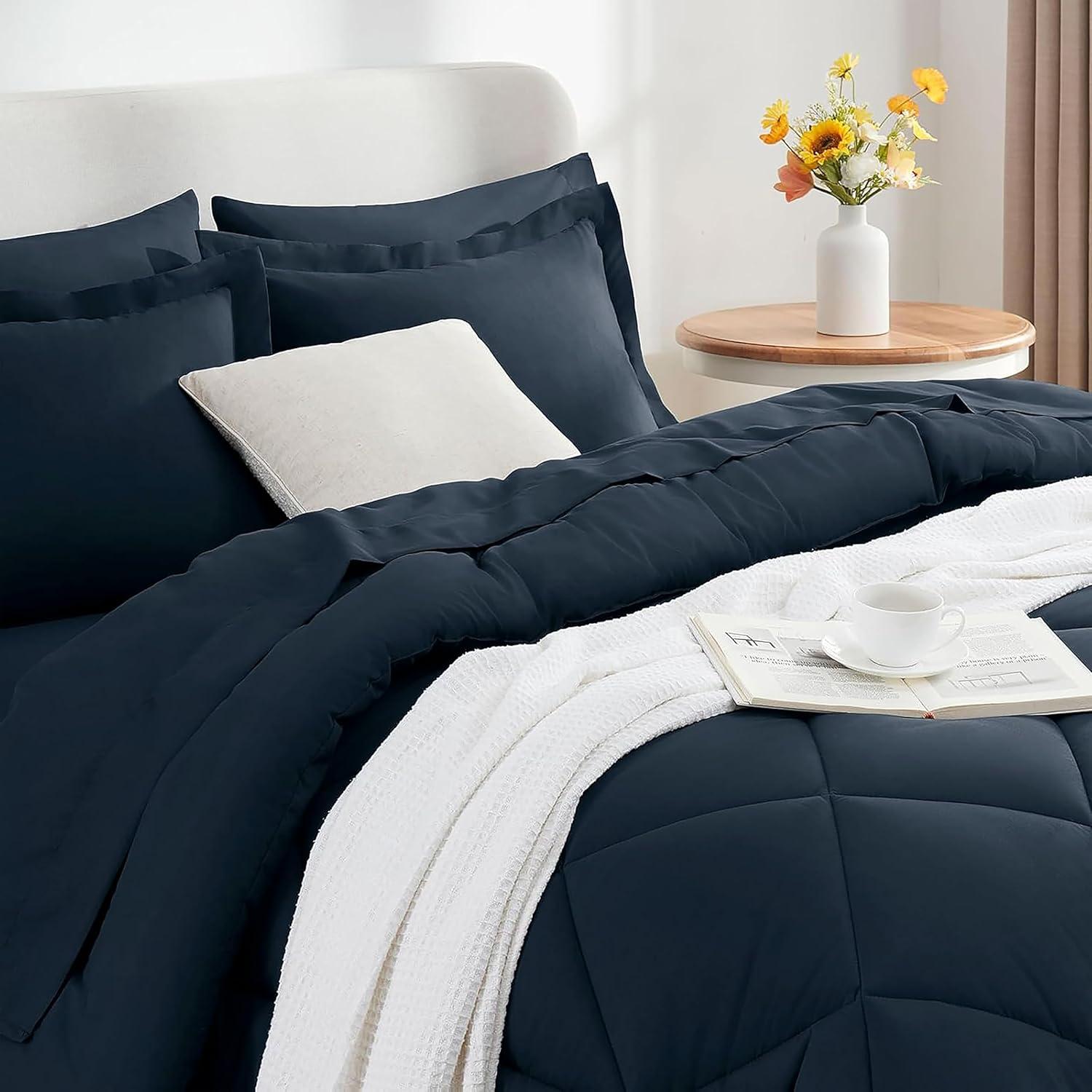 Sweet Home Collection All Season Bed-in-A-Bag 5pc/7pc Solid Color Comforter & Sheet Set Ultra Soft Bedding by Sweet Home Collection
